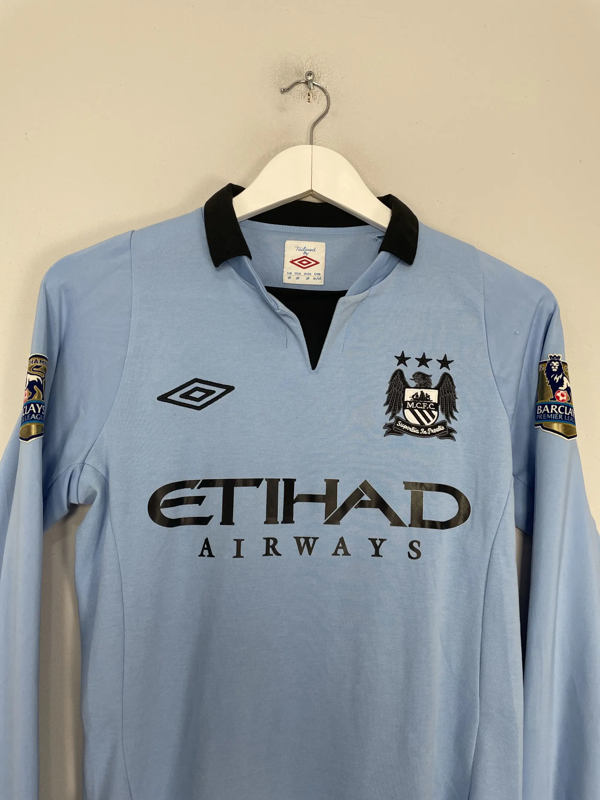 CULT KITS - 2012/13 MANCHESTER CITY RICHARDS #2 L/S HOME SHIRT (S) UMBRO