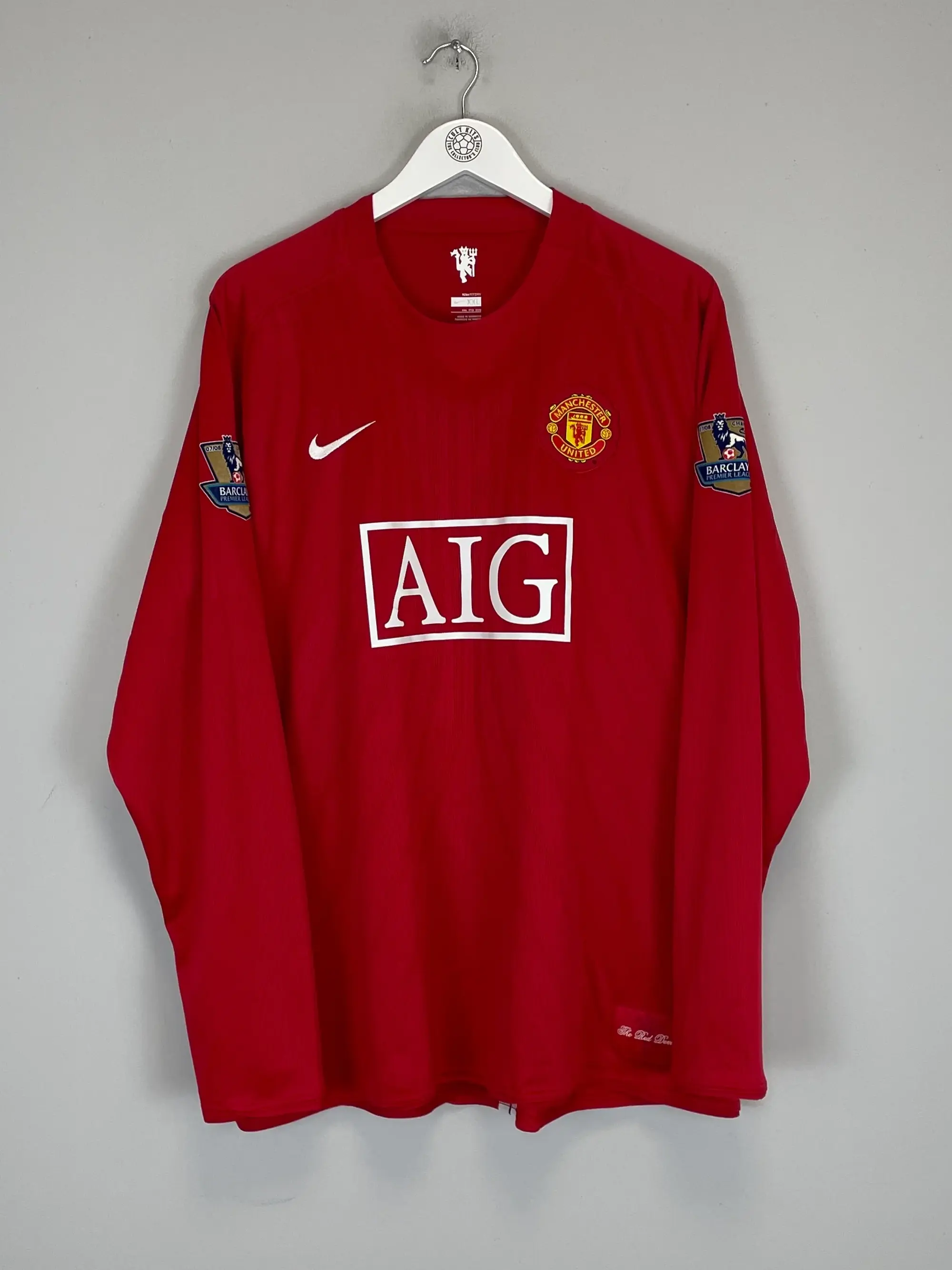 CULT KITS - 2007/08 MANCHESTER UNITED FABIO #21 L/S HOME SHIRT (XXL) NIKE