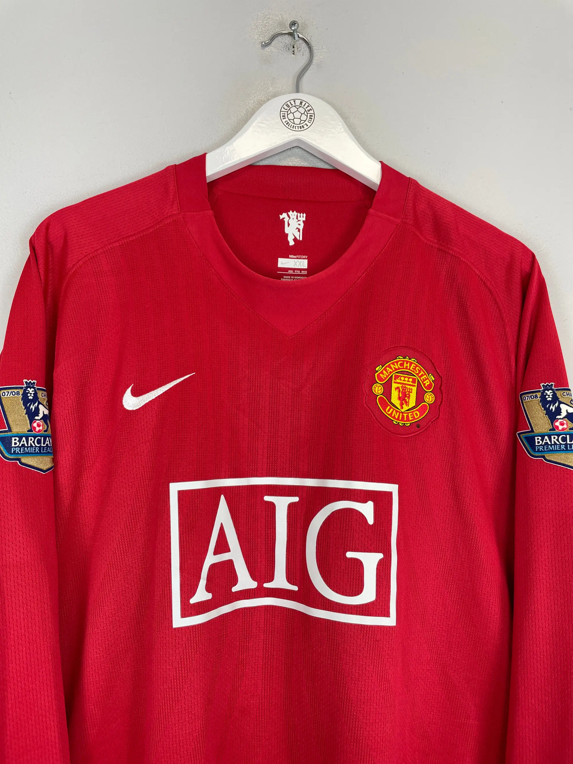 CULT KITS - 2007/08 MANCHESTER UNITED FABIO #21 L/S HOME SHIRT (XXL) NIKE