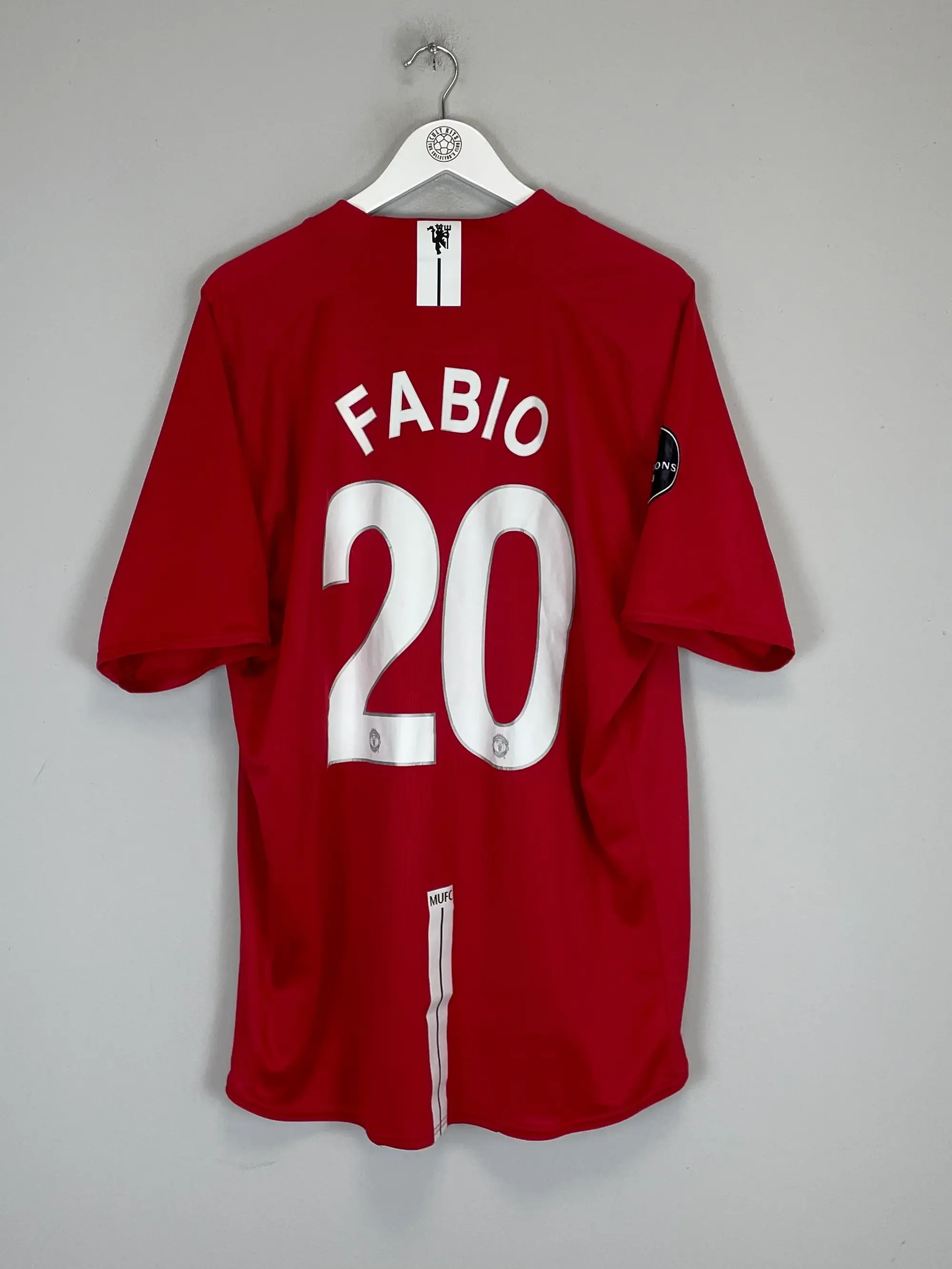 CULT KITS - 2007/09 MANCHESTER UNITED FABIO #20 HOME SHIRT (XXL) NIKE