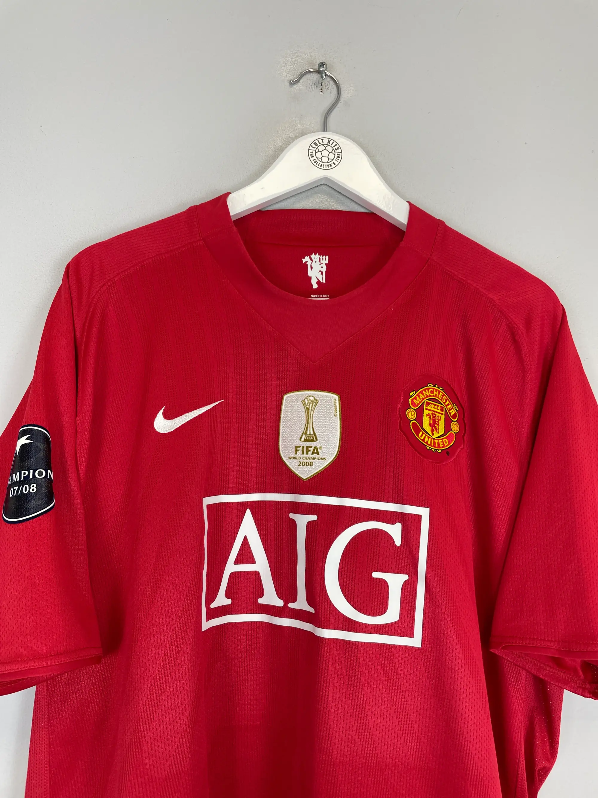 CULT KITS - 2007/09 MANCHESTER UNITED FABIO #20 HOME SHIRT (XXL) NIKE