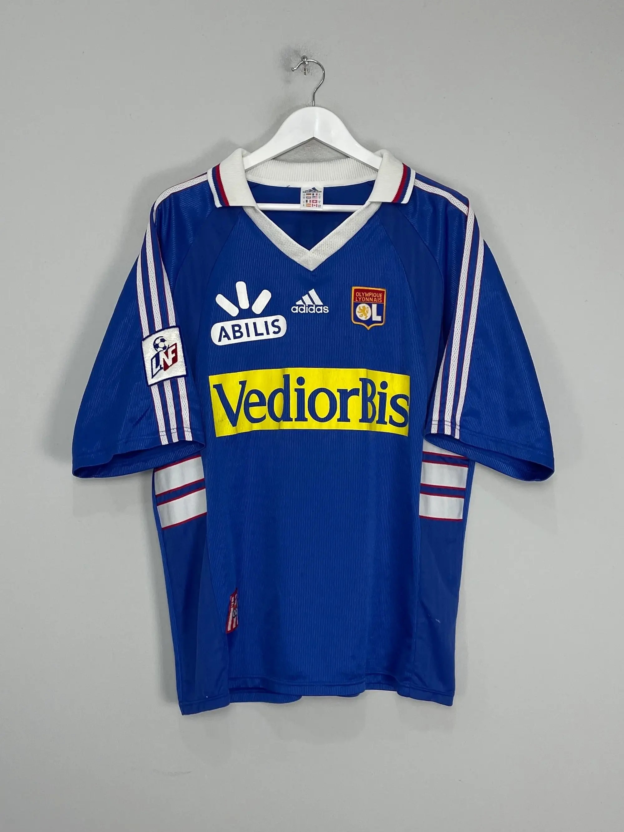 CULT KITS - 1998/99 LYON BRAIZAT #26 *MATCH ISSUE* AWAY SHIRT (XL) ADIDAS