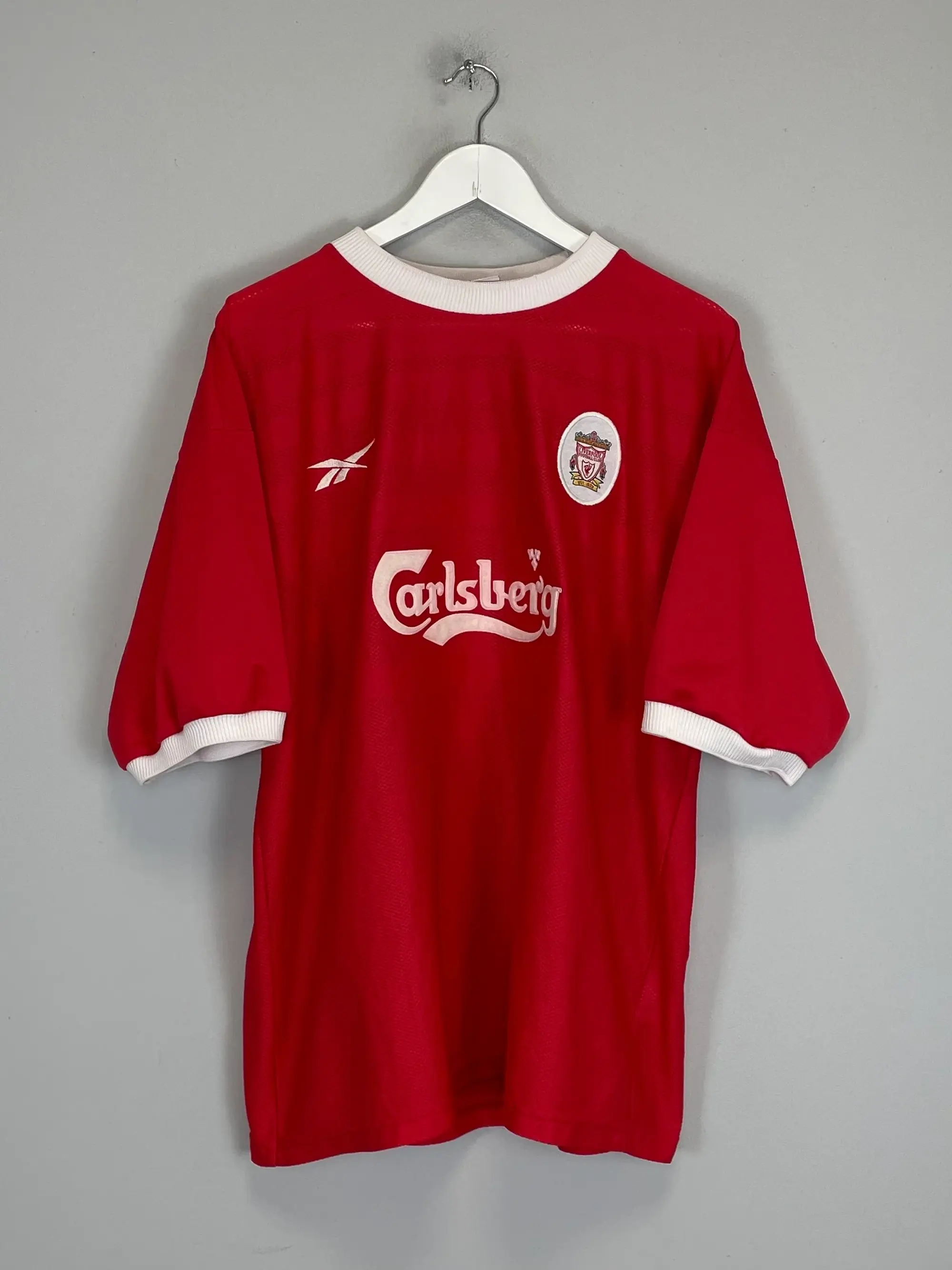 CULT KITS - 1998/00 LIVERPOOL DUNDEE #16 *SIGNED* HOME SHIRT (XL) REEBOK