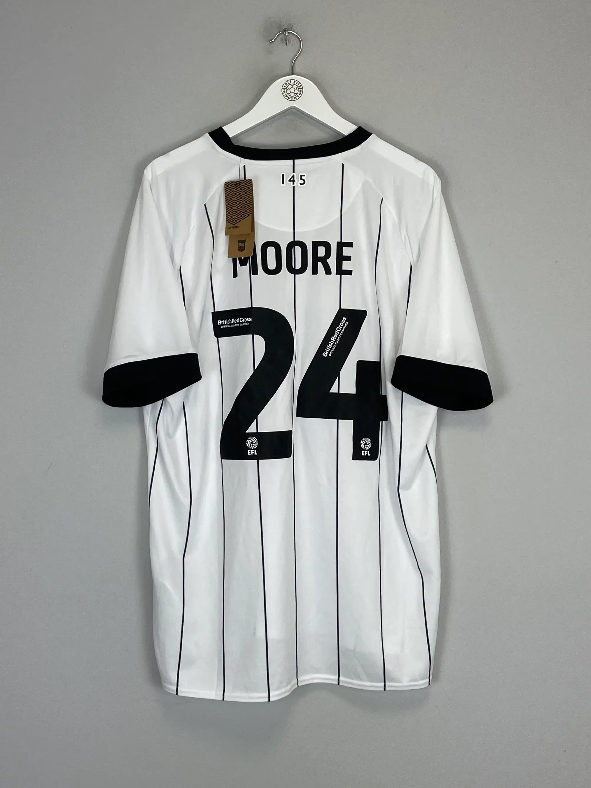 CULT KITS - 2023/24 IPSWICH TOWN MOORE #24 *BNWT* AWAY SHIRT (XXL) UMBRO