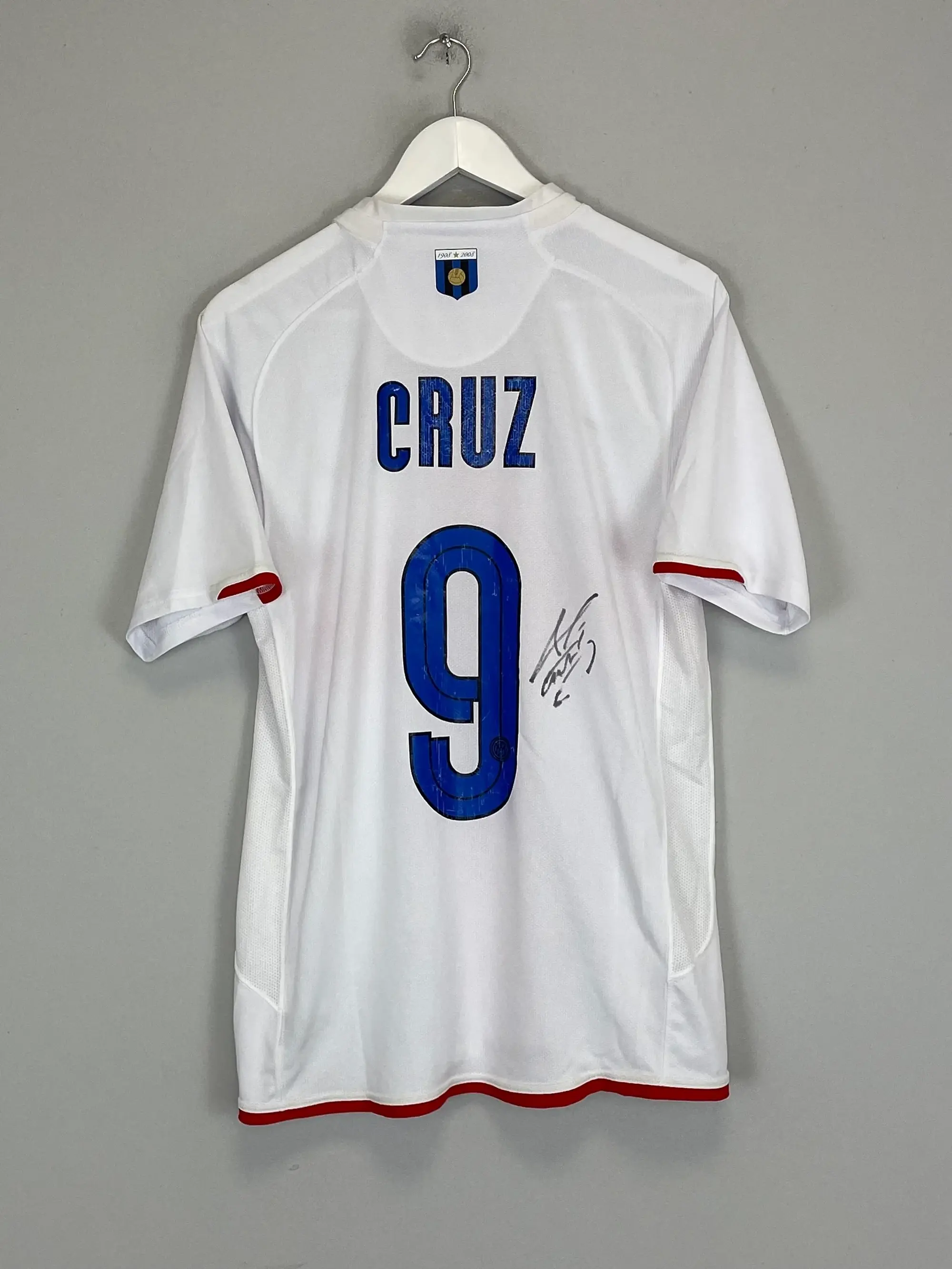 CULT KITS - 2007/08 INTER MILAN CRUZ #9 *SIGNED* CENTENARY AWAY SHIRT (M) NIKE