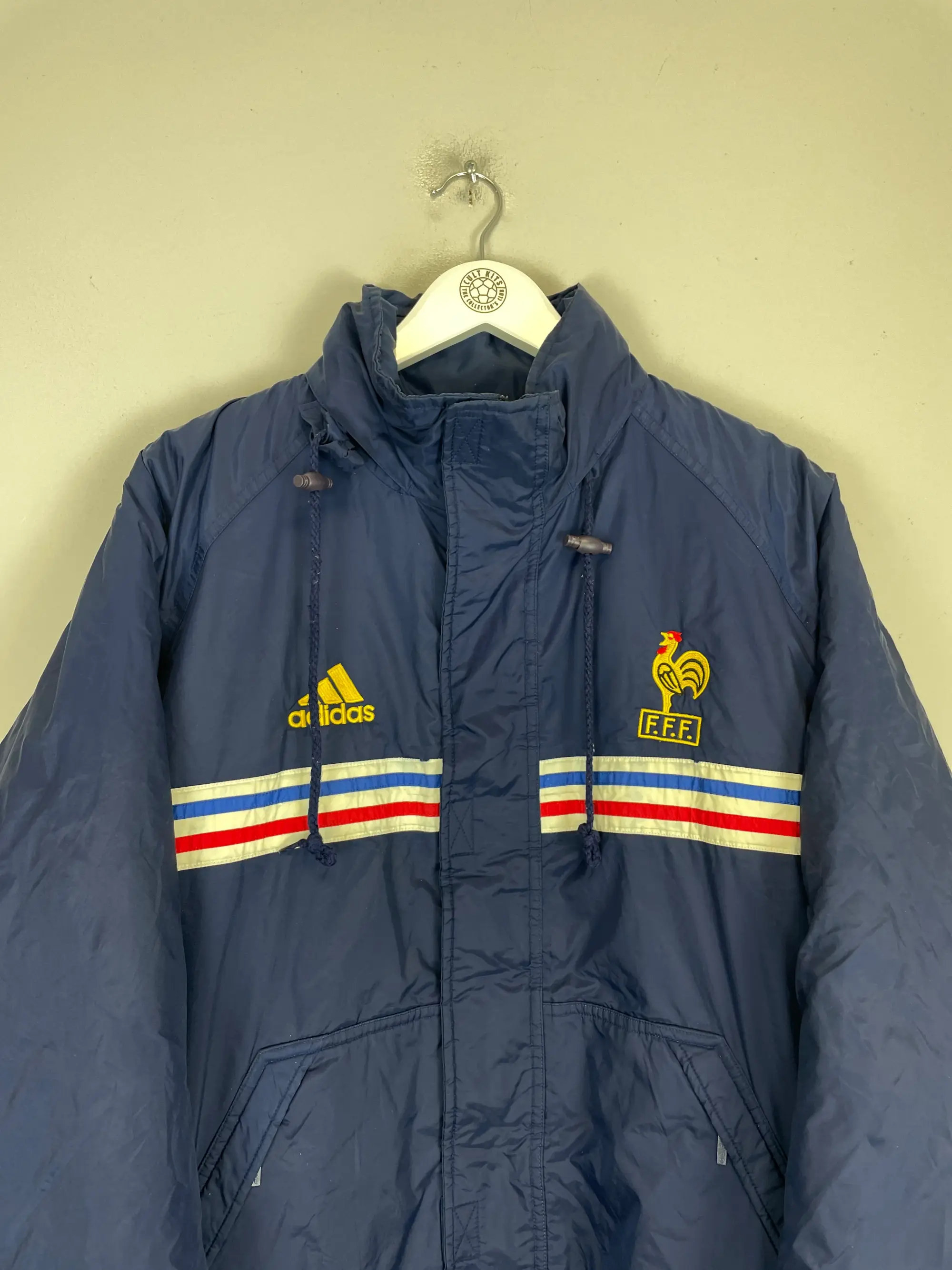 CULT KITS - 1998/00 FRANCE BENCH COAT (L) ADIDAS