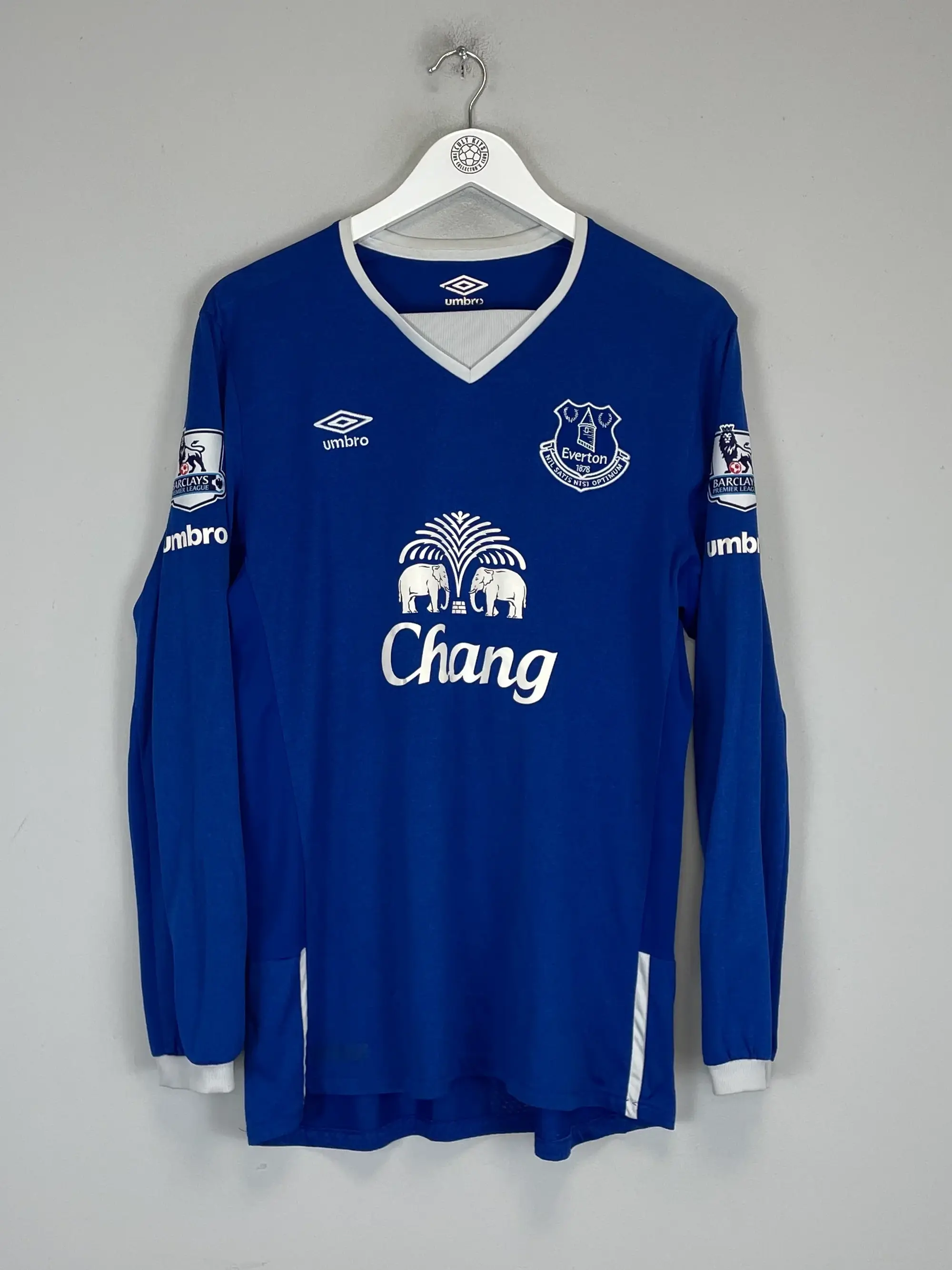 CULT KITS - 2015/16 EVERTON FERGUSON #9 L/S HOME SHIRT (L) UMBRO
