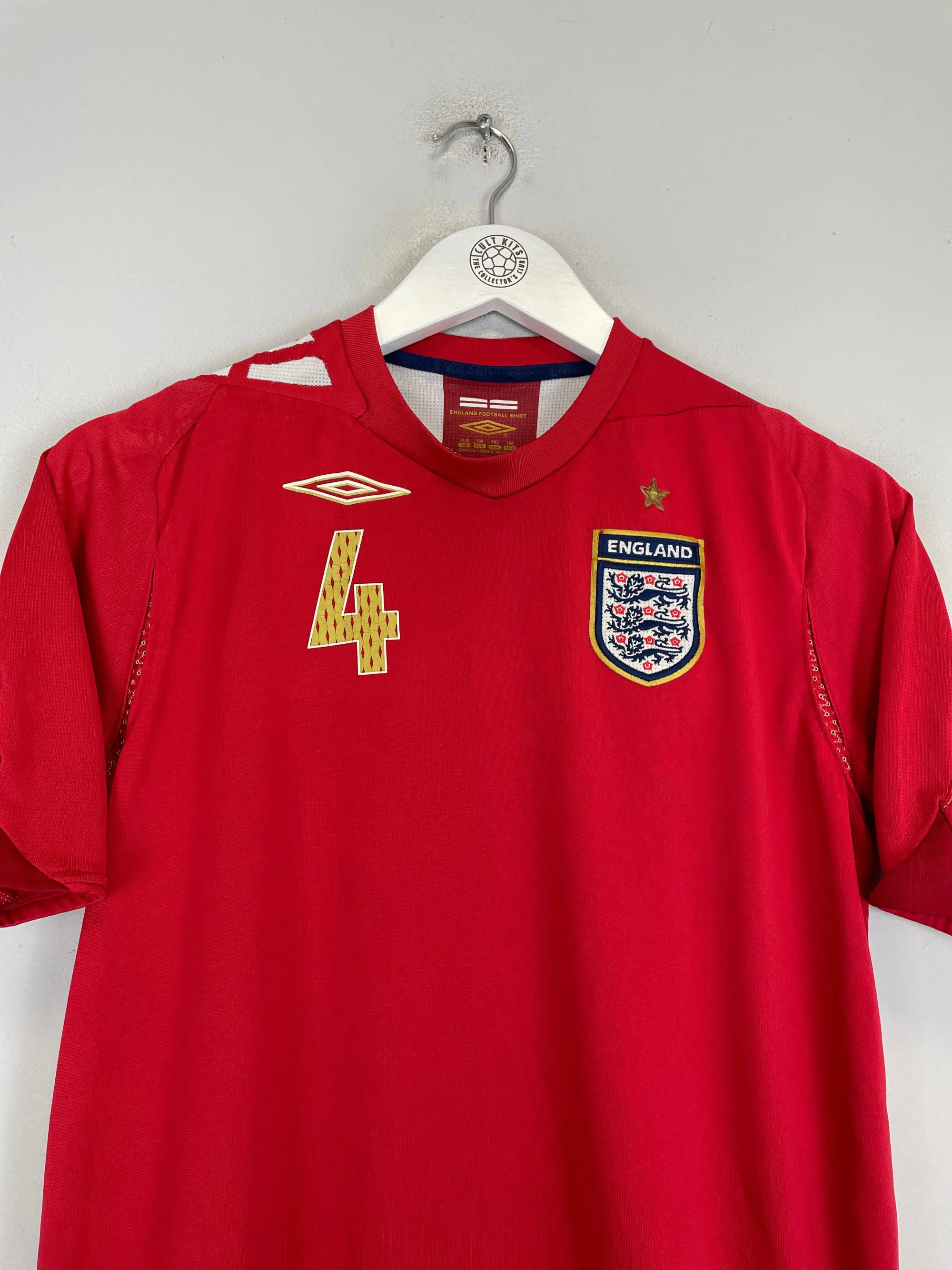 CULT KITS - 2006/08 ENGLAND GERRARD #4 AWAY SHIRT (XL.KIDS) UMBRO