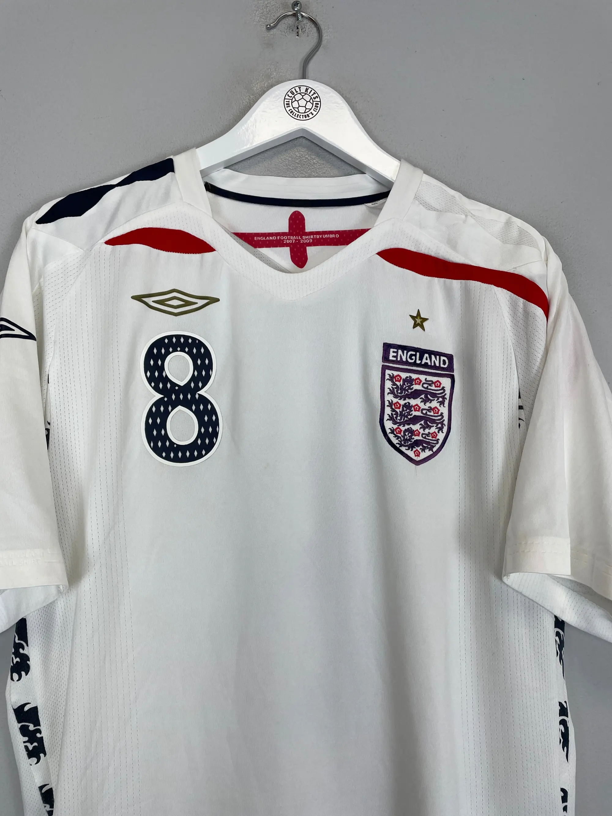CULT KITS - 2007/09 ENGLAND LAMPARD #8 HOME SHIRT (XL) UMBRO