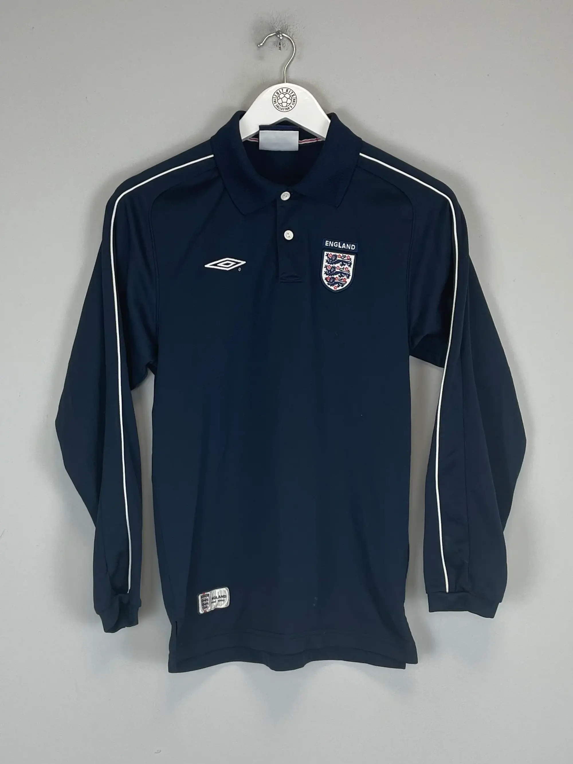 CULT KITS - 2001/02 ENGLAND L/S POLO SHIRT (XS) UMBRO