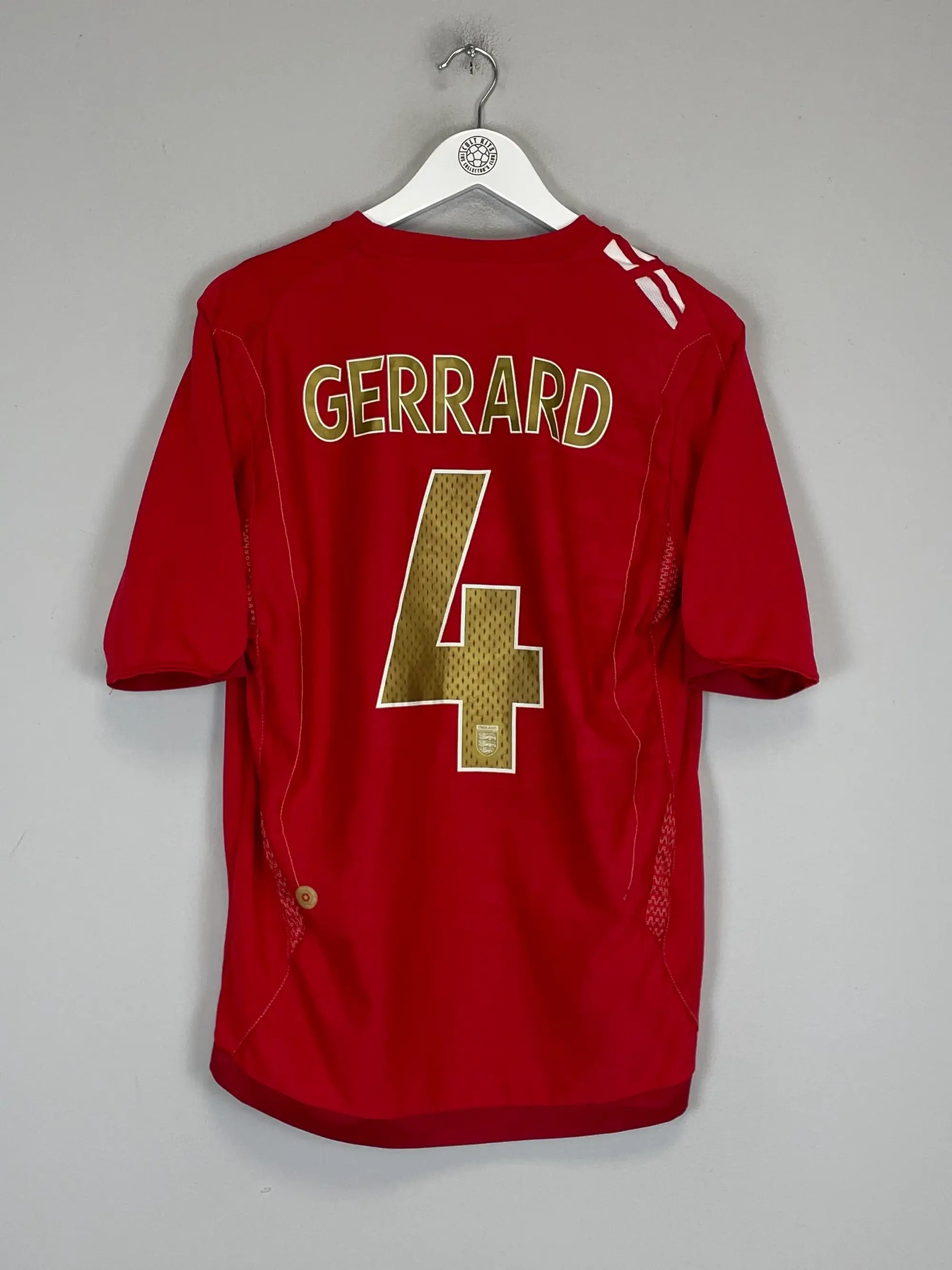 CULT KITS - 2006/08 ENGLAND GERRARD #4 AWAY SHIRT (M) UMBRO