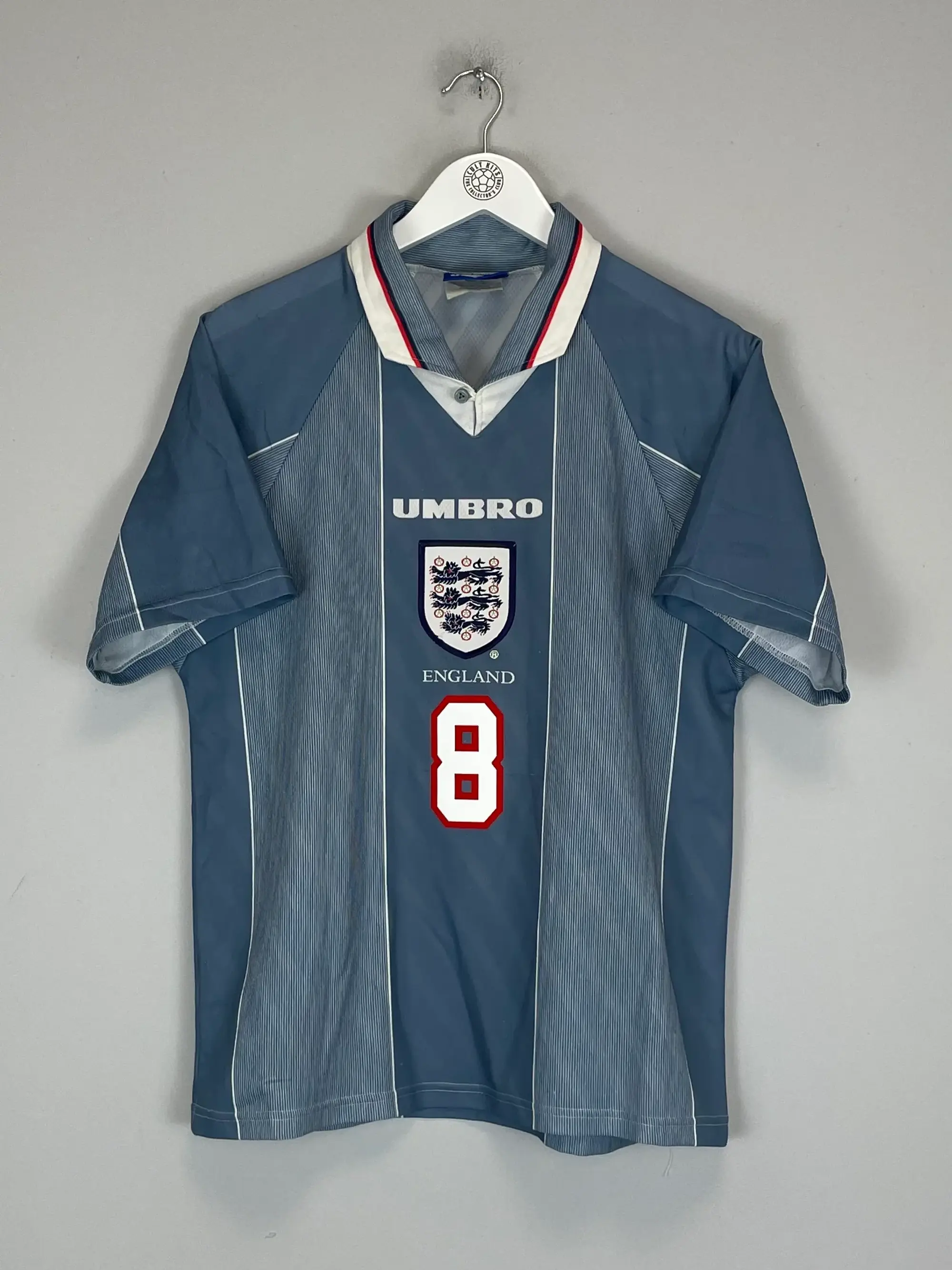 CULT KITS - 1996/97 ENGLAND GASCOIGNE #8 AWAY SHIRT (M) UMBRO