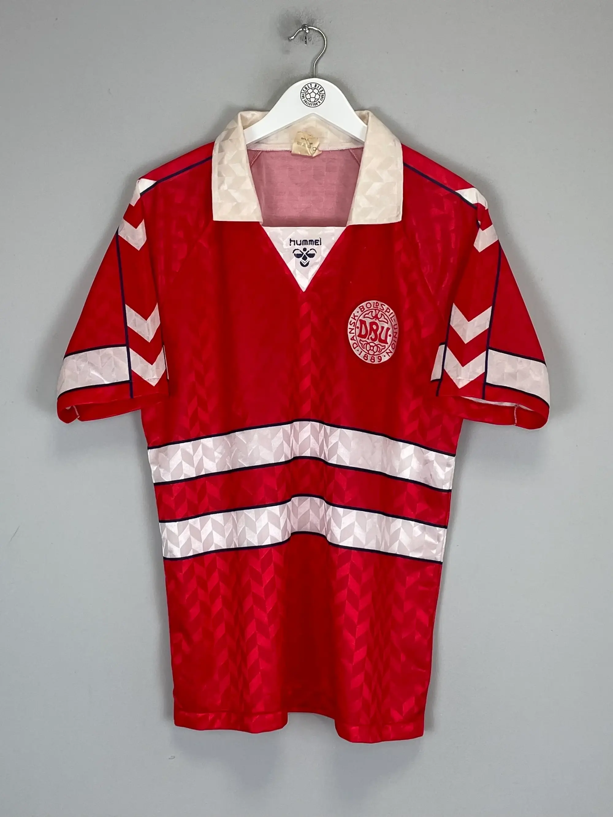 CULT KITS - 1988/90 DENMARK HOME SHIRT (L) HUMMEL