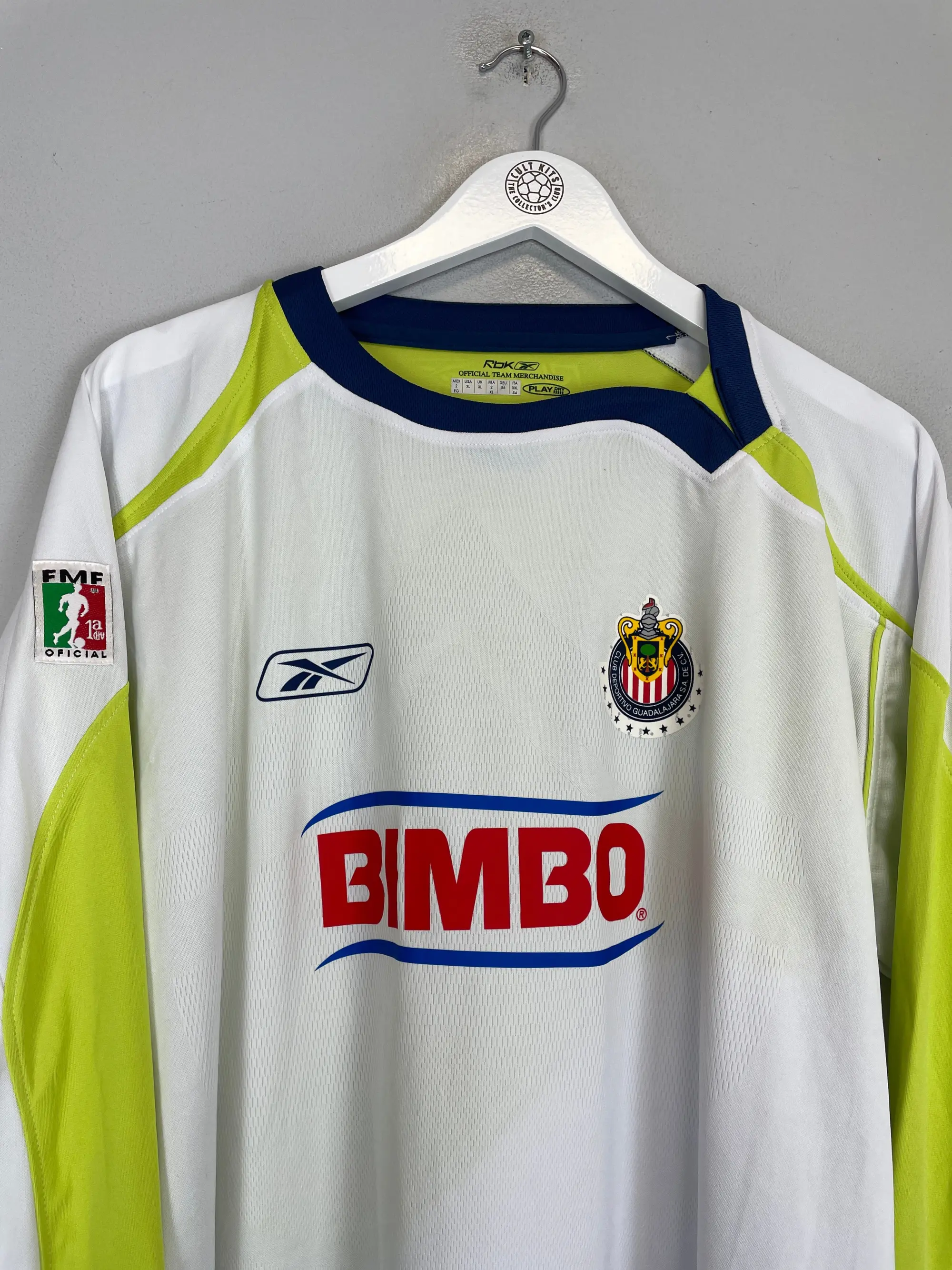 CULT KITS - 2007/08 CHIVAS GUADALAJARA CHICHARITO #25 L/S AWAY SHIRT (XL) REEBOK
