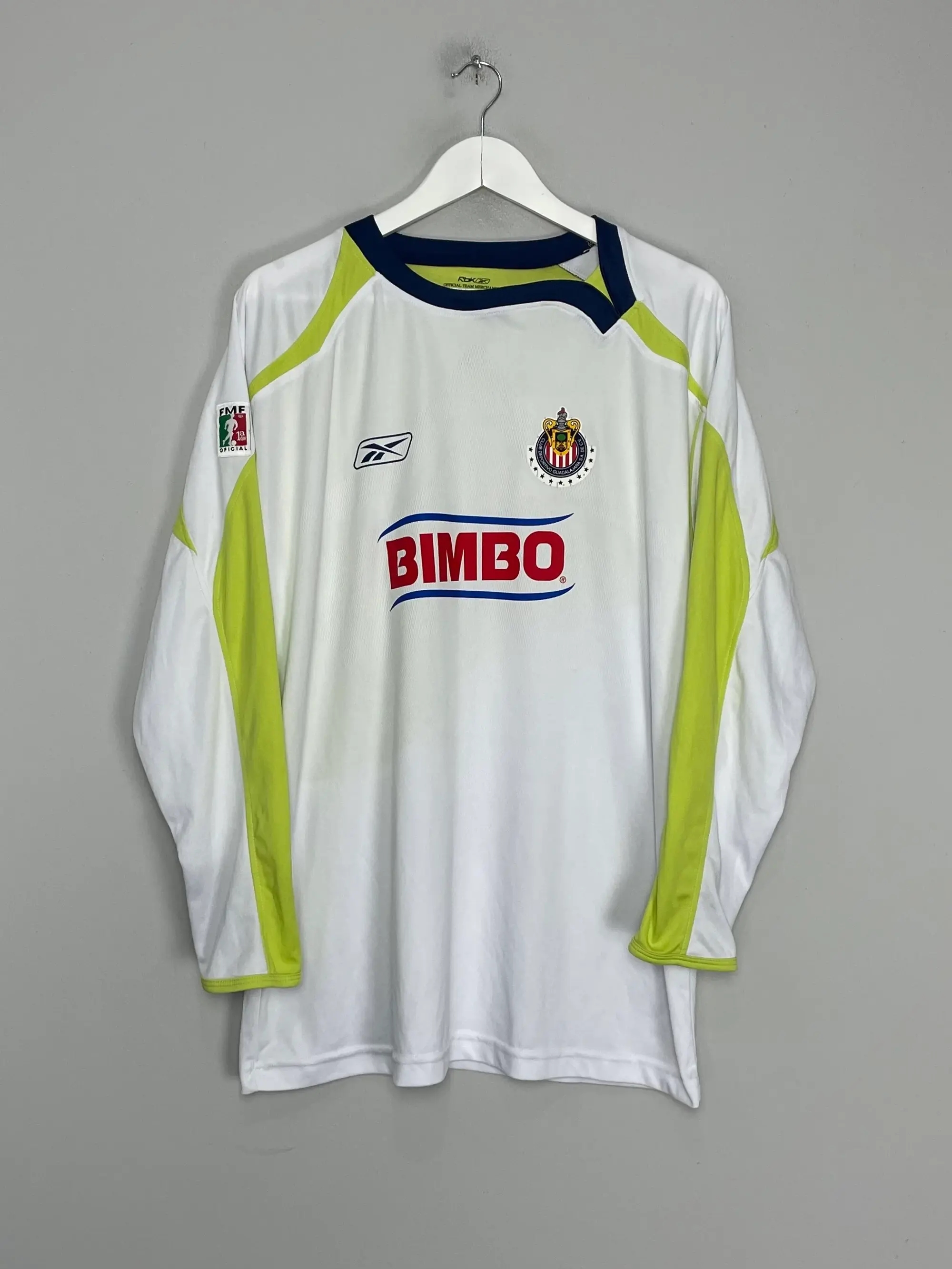 CULT KITS - 2007/08 CHIVAS GUADALAJARA CHICHARITO #25 L/S AWAY SHIRT (XL) REEBOK