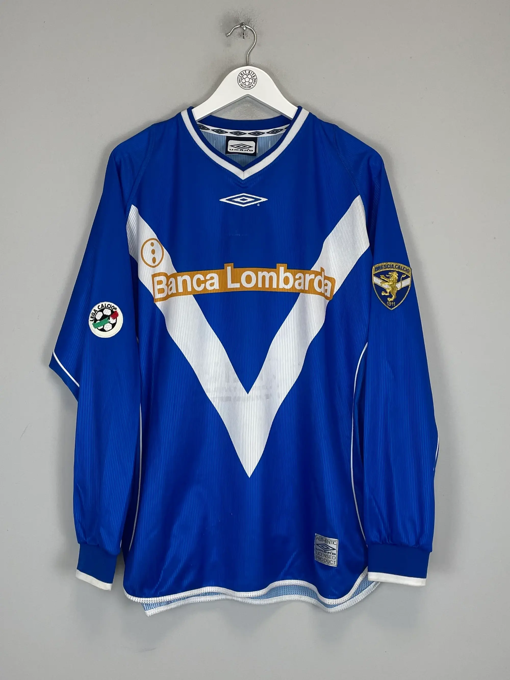 CULT KITS - 2002/03 BRESCIA BAGGIO #10 L/S HOME SHIRT (L) UMBRO