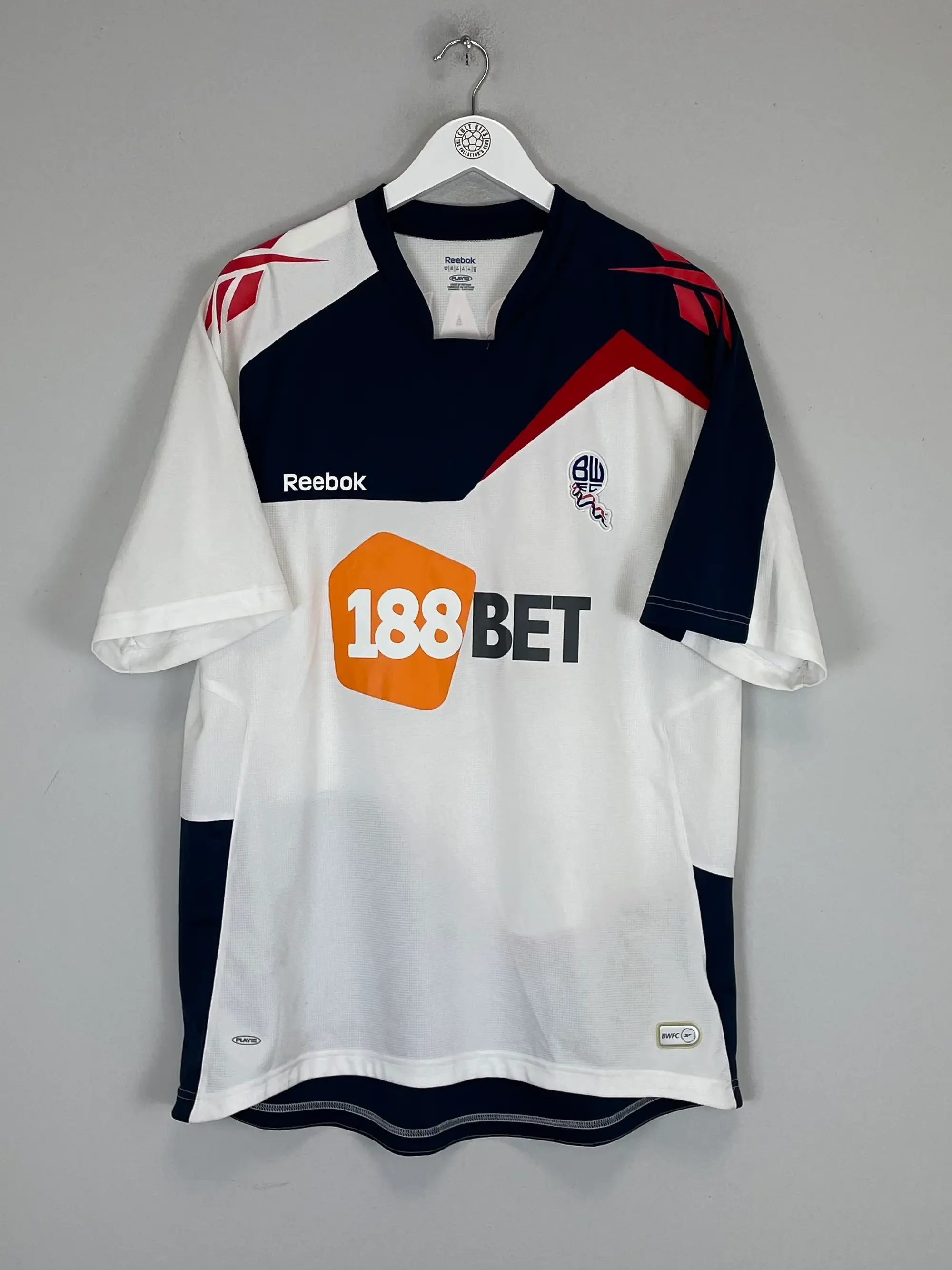 CULT KITS - 2011/12 BOLTON K.DAVIES #14 HOME SHIRT (XL) REEBOK