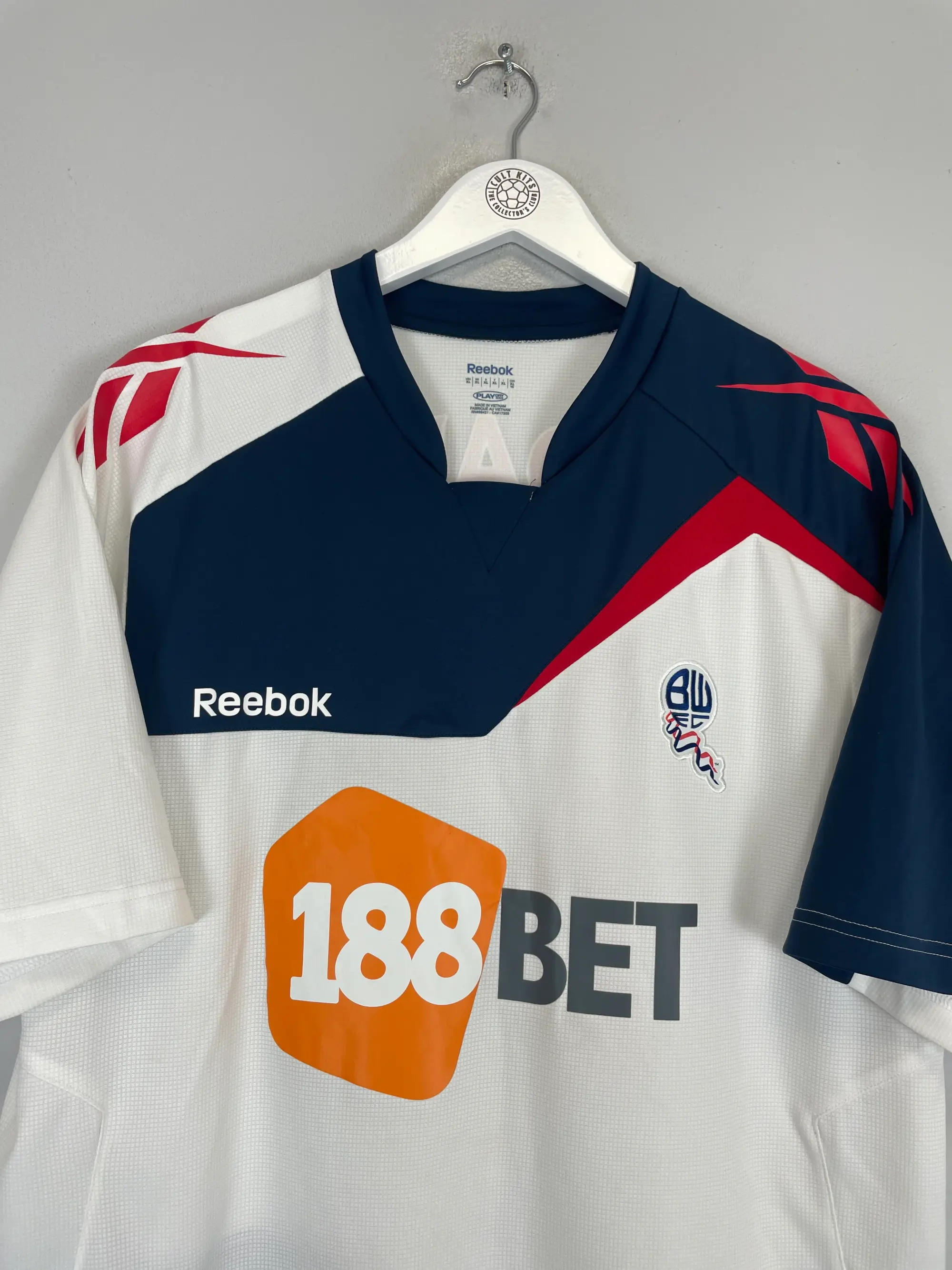 CULT KITS - 2011/12 BOLTON K.DAVIES #14 HOME SHIRT (XL) REEBOK
