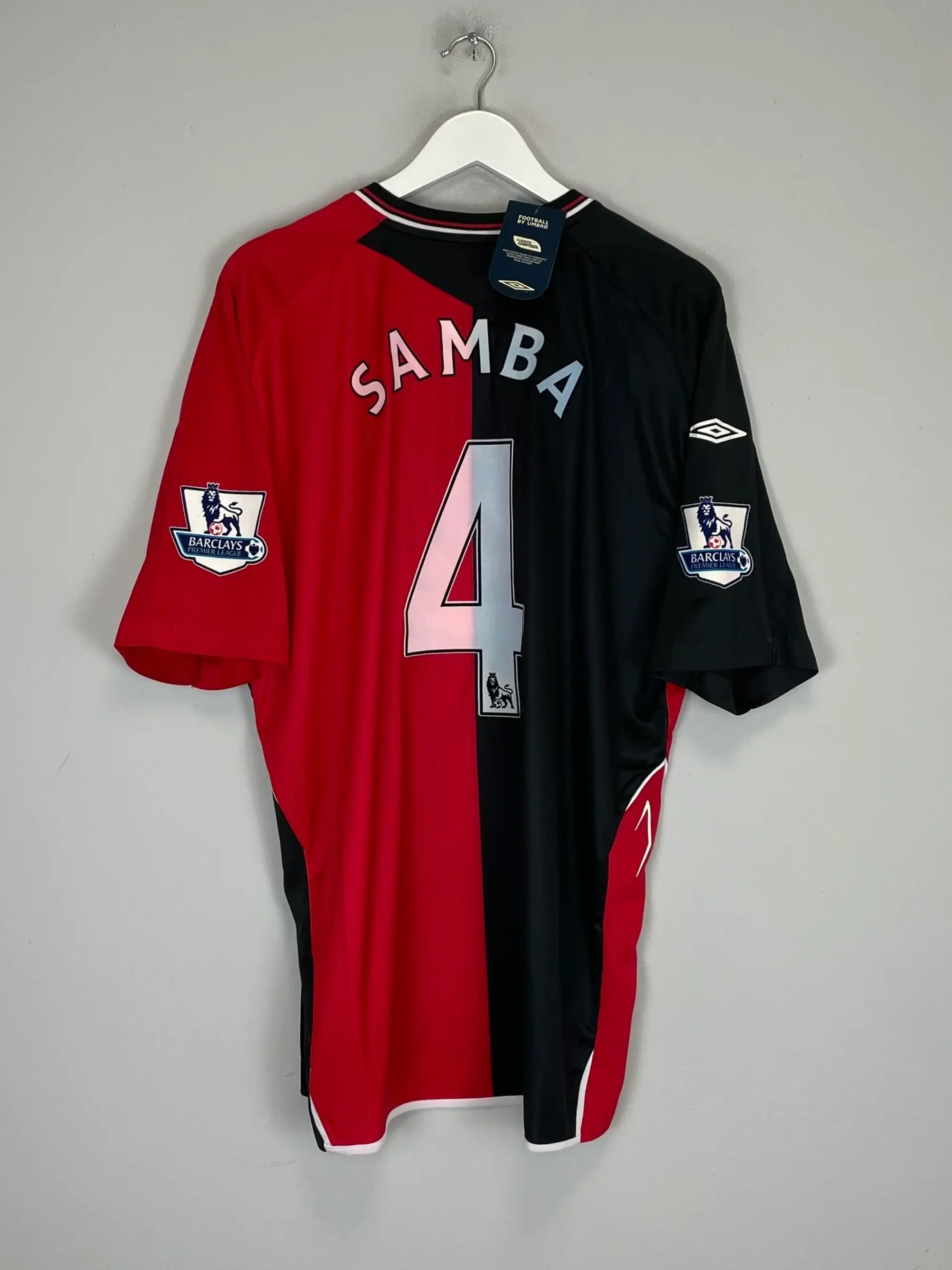 CULT KITS - 2007/08 BLACKBURN ROVERS SAMBA #4 *BNWT* AWAY SHIRT (XXL) UMBRO