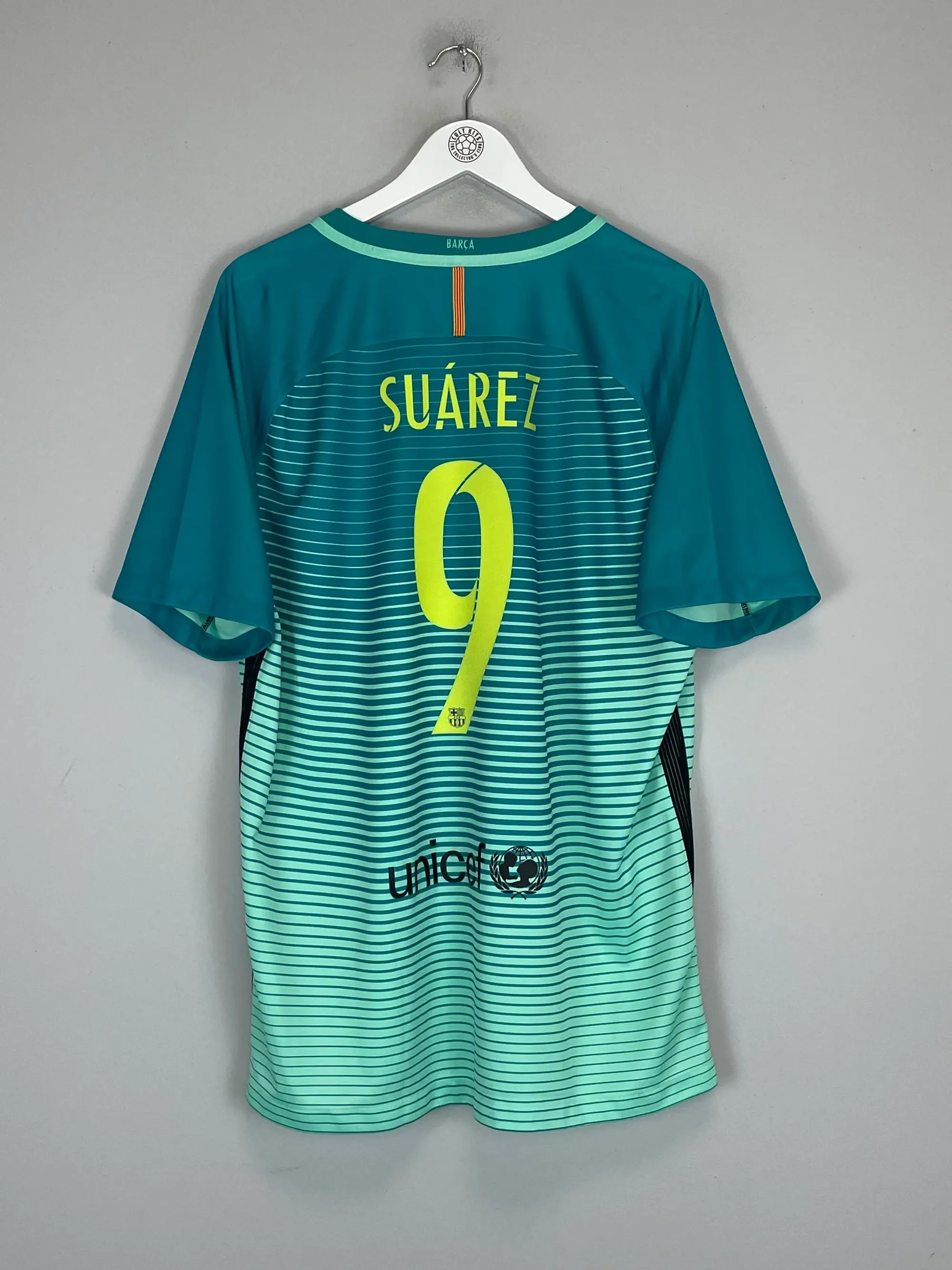CULT KITS - 2016/17 BARCELONA SUAREZ #9 THIRD SHIRT (XL) NIKE
