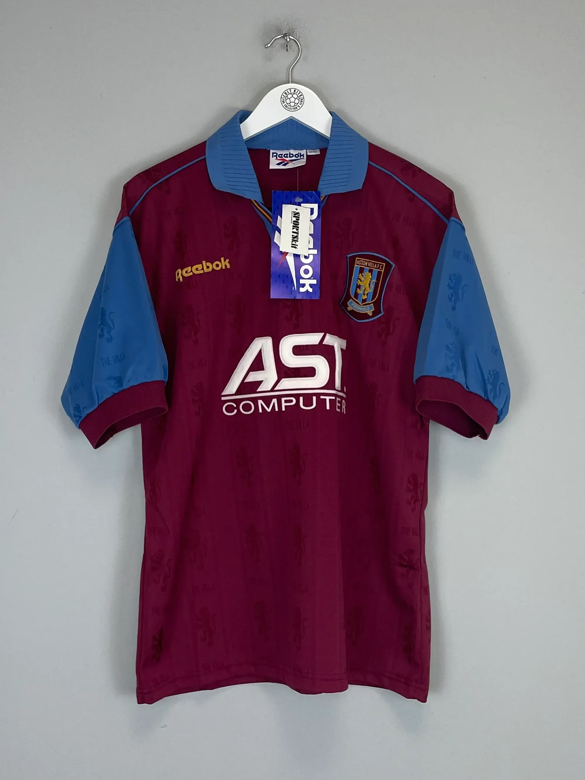 CULT KITS - 1995/97 ASTON VILLA *BNWT* HOME SHIRT (M) REEBOK