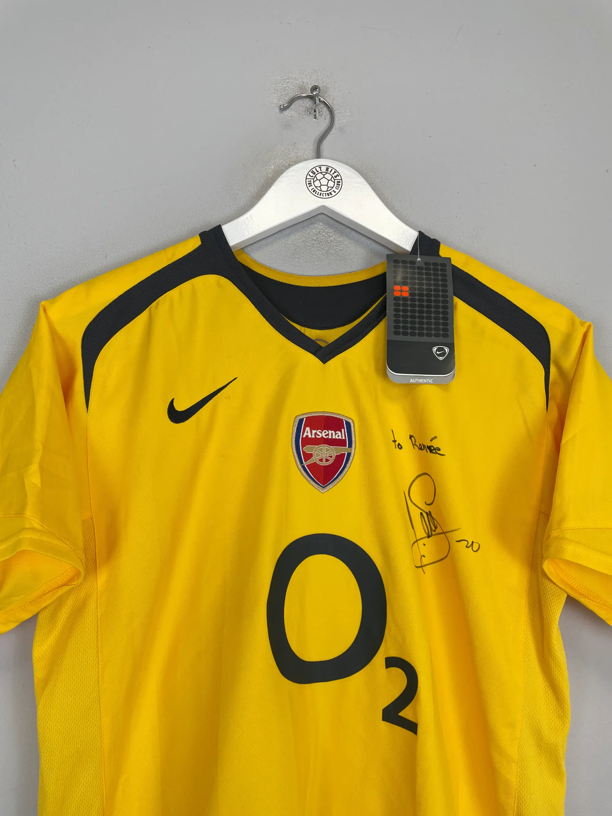 CULT KITS - 2005/06 ARSENAL SENDEROS #20 *BNWT* SIGNED AWAY SHIRT (XL.KIDS) NIKE