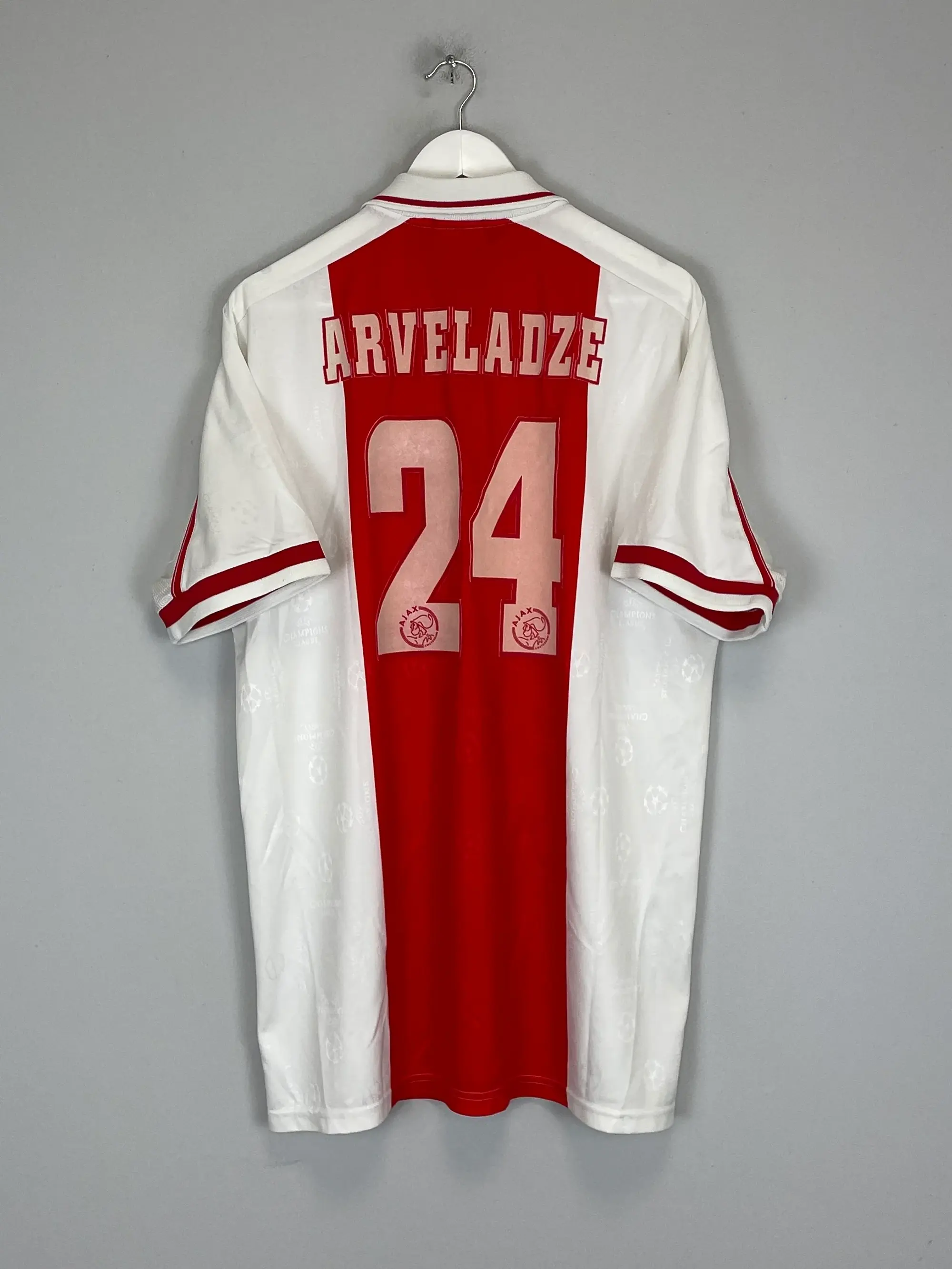 CULT KITS - 1996/97 AJAX ARVELADZE #24 SPECIAL C/L HOME SHIRT (XL) UMBRO