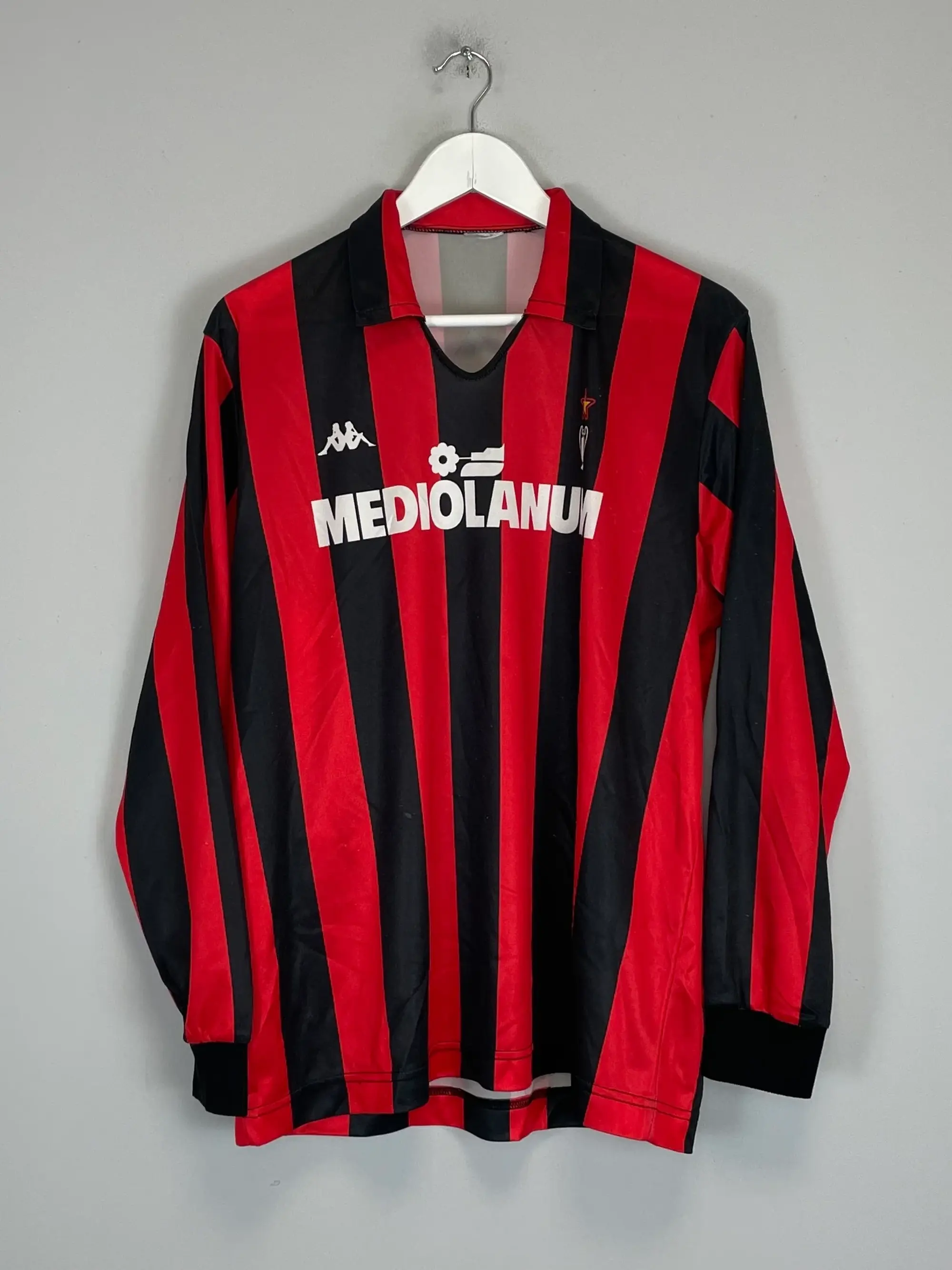 CULT KITS - 1989/90 AC MILAN #9 L/S HOME SHIRT (L) KAPPA