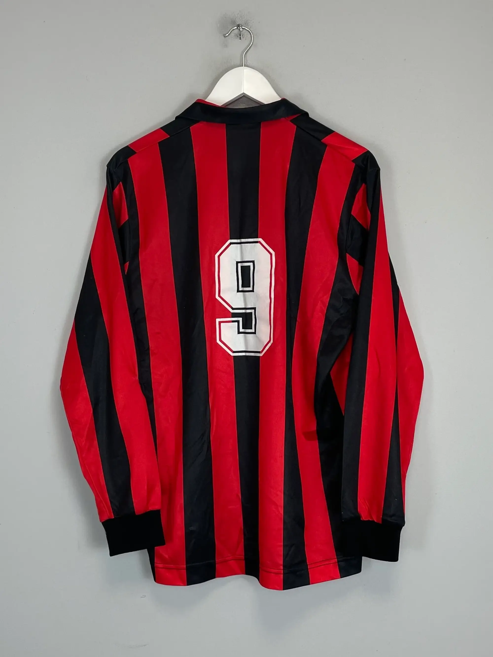 CULT KITS - 1989/90 AC MILAN #9 L/S HOME SHIRT (L) KAPPA