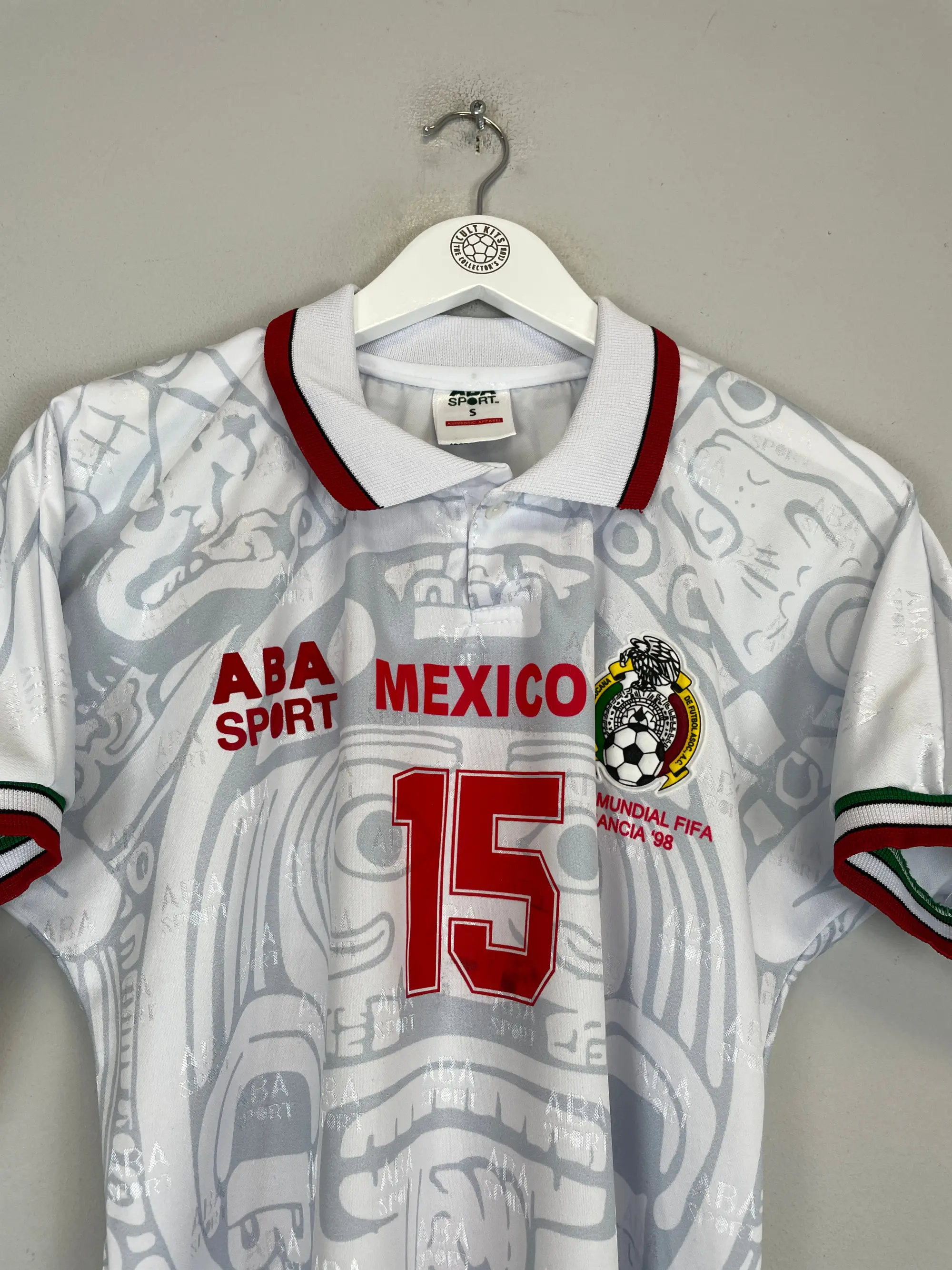 1998 MEXICO HERNANDEZ #15 *REISSUE* BNWT AWAY SHIRT (S) ABA SPORT | Cult Kits