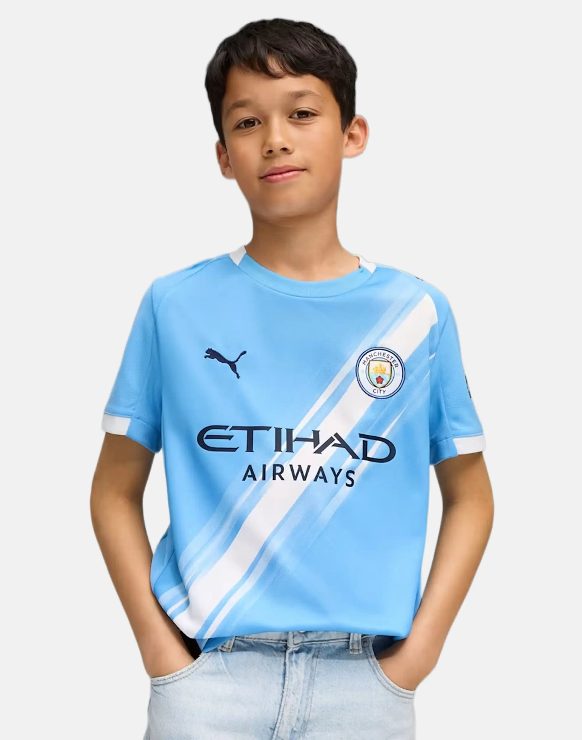 PUMA Manchester City 25/26 Home Jersey Youth, Light Blue/White