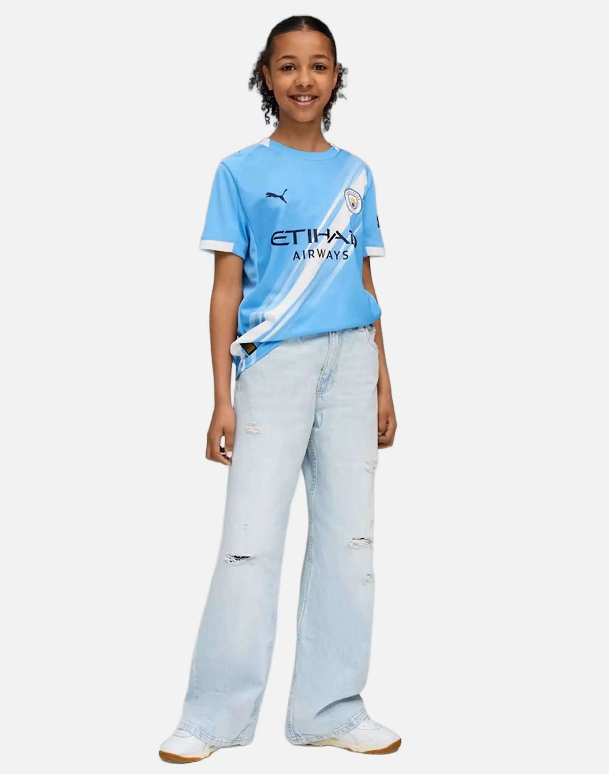 PUMA Manchester City 25/26 Home Jersey Youth, Light Blue/White