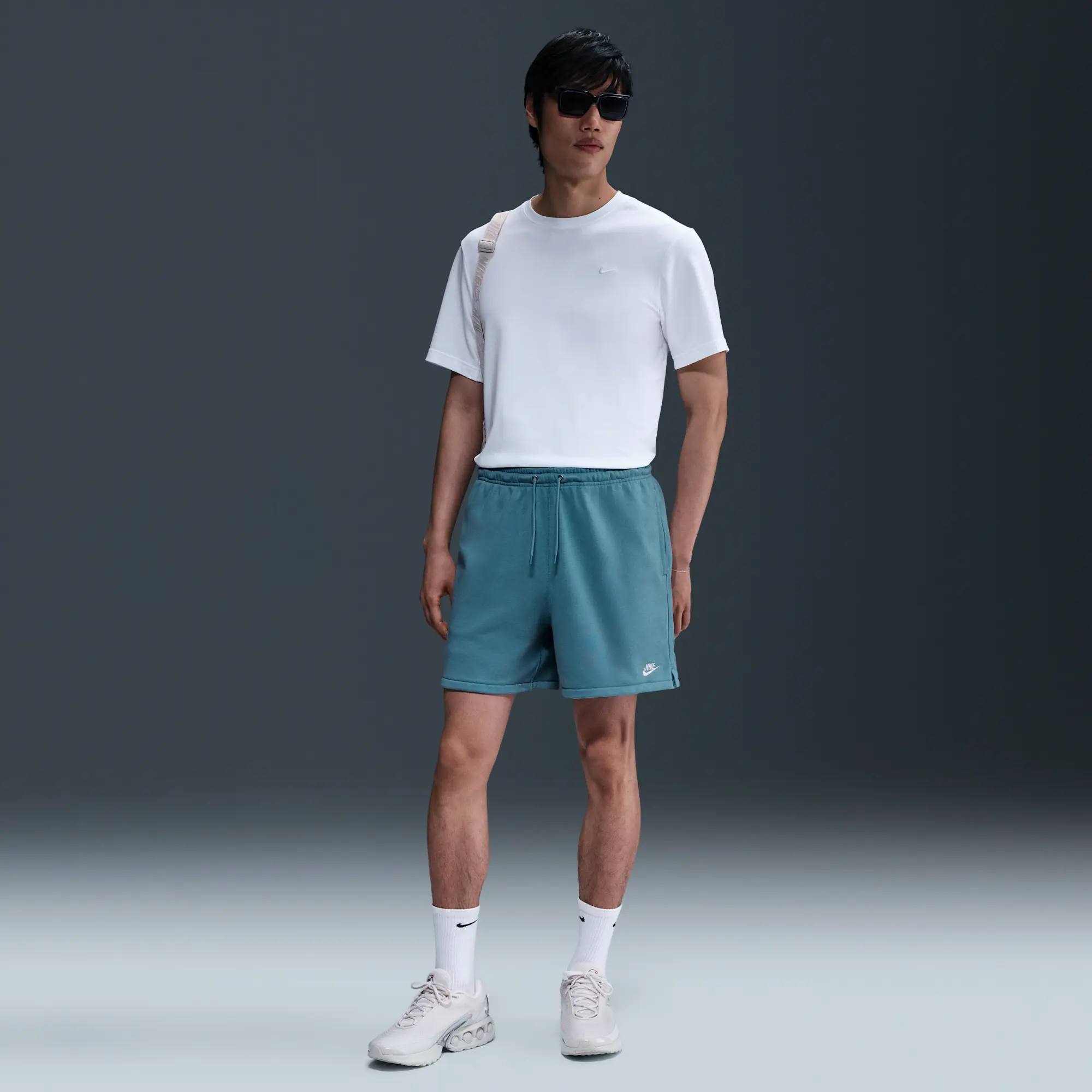 Nike Club Men's French Terry Flow Shorts - Blue - Cotton/Polyester