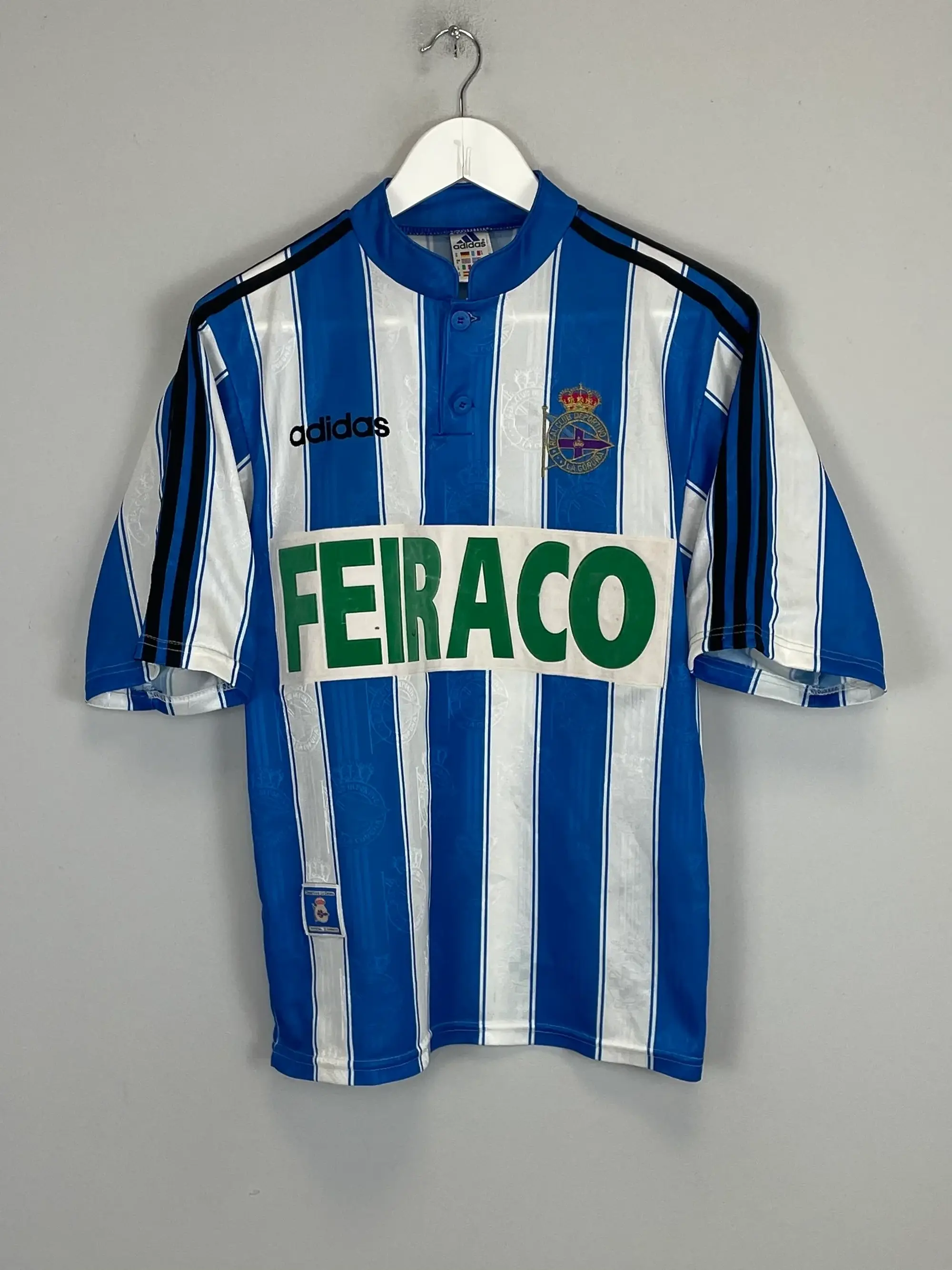 CULT KITS - 1996/98 DEPORTIVO LA CORUNA HOME SHIRT (S) ADIDAS