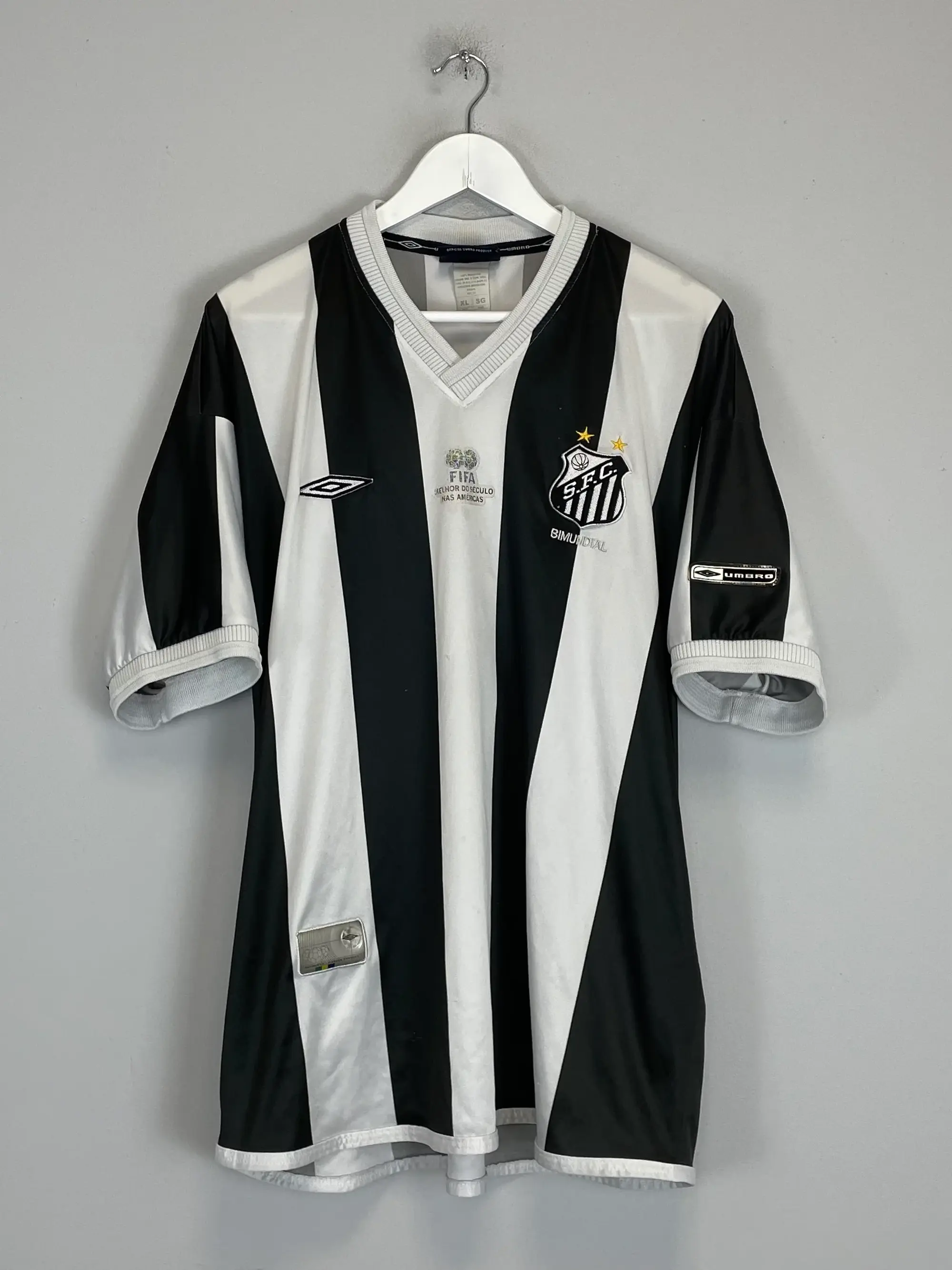 CULT KITS - 2001 SANTOS #5 AWAY SHIRT (XL) UMBRO