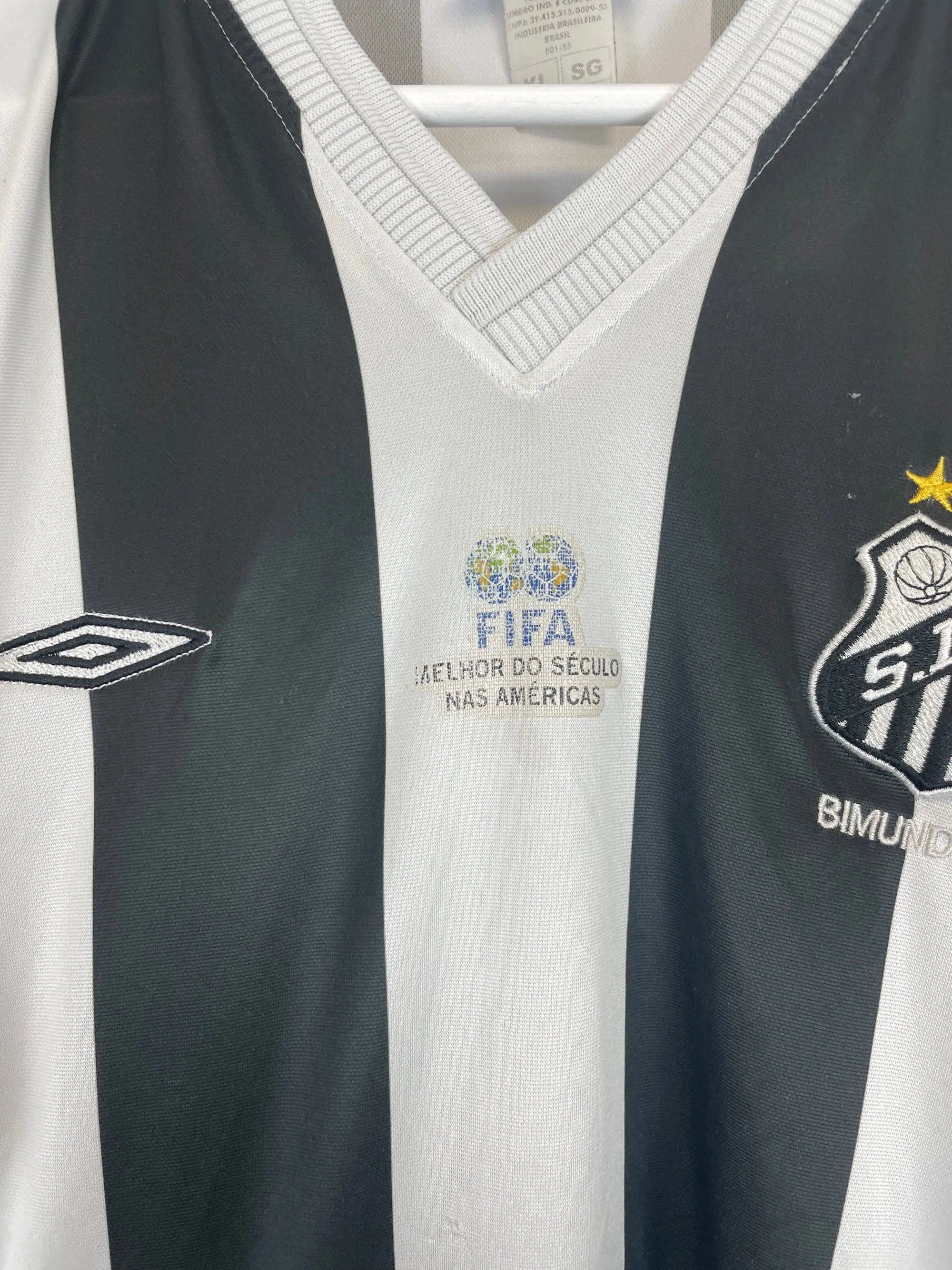 CULT KITS - 2001 SANTOS #5 AWAY SHIRT (XL) UMBRO