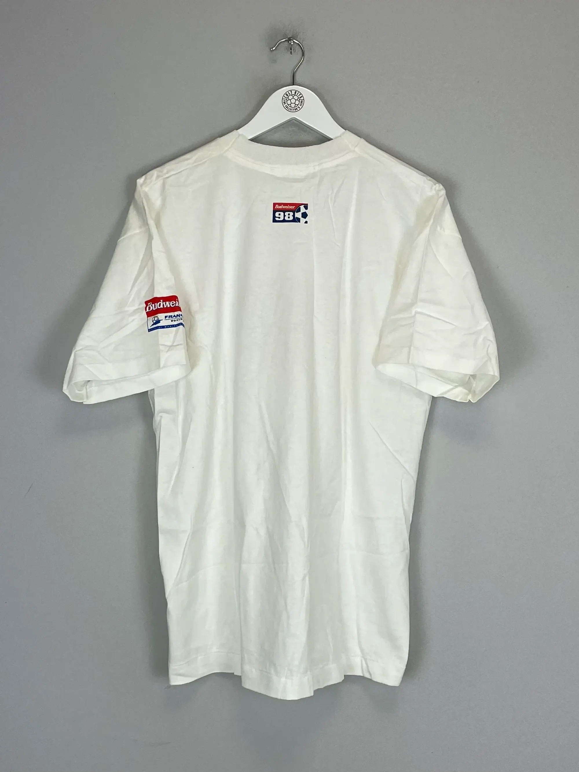CULT KITS - 1998 FRANCE 98 BUDWEISER WORLD CUP *BNWT* T-SHIRT (L) OM