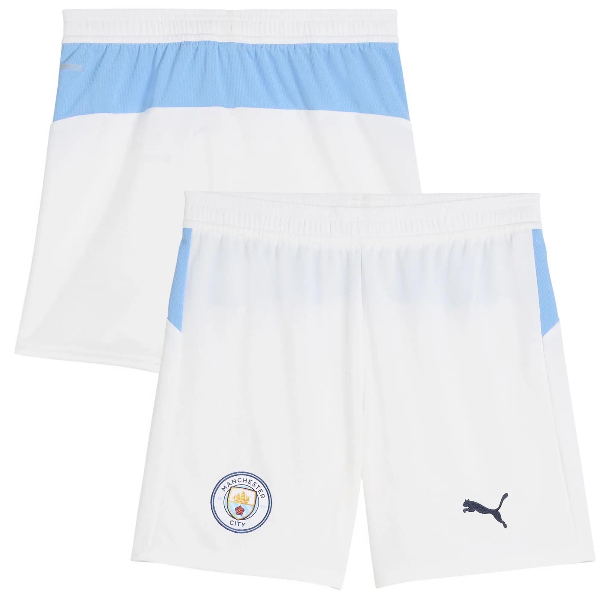 PUMA Manchester City 25/26 Shorts Youth, White/Light Blue, size 11-12 Youth
