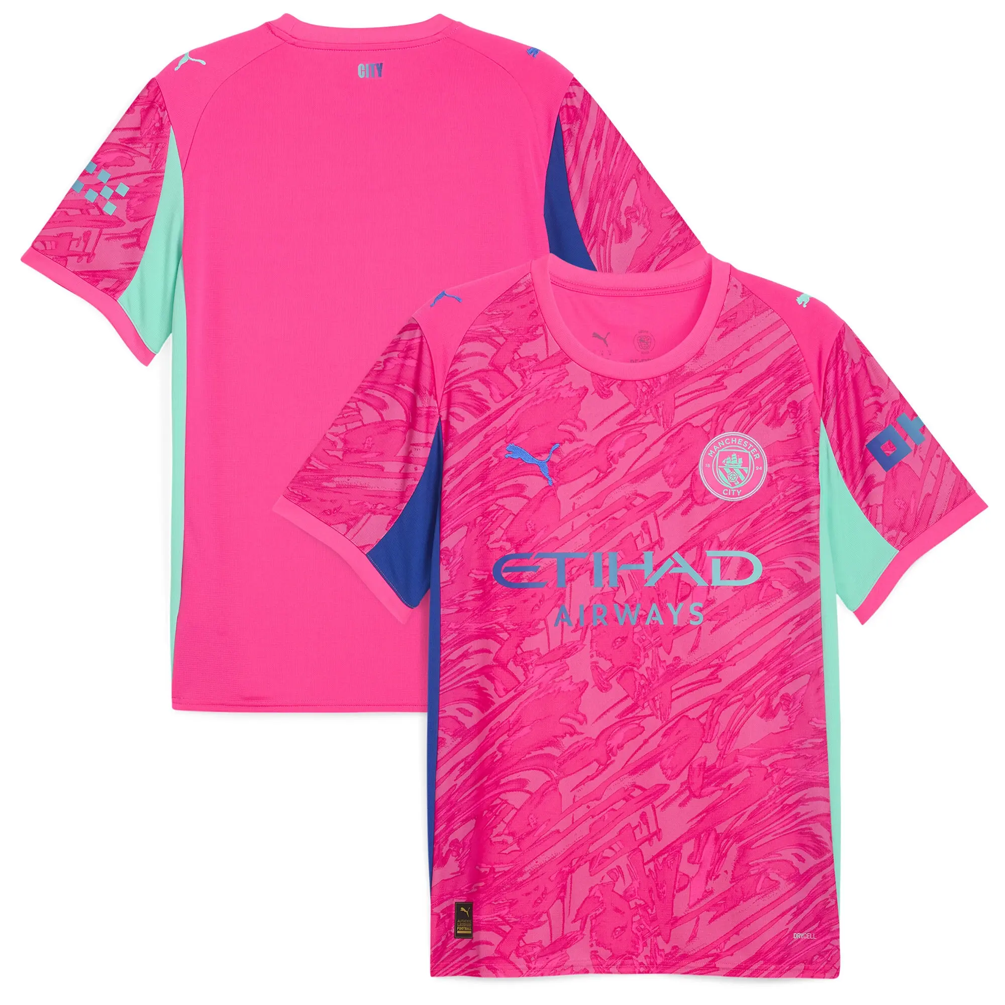 PUMA Manchester City 25/26 Goalkeeper Jersey Men, Pink Pes/Aquatic, size 3XL