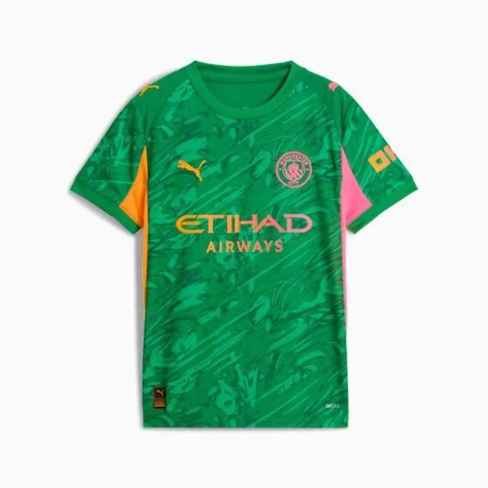 PUMA Manchester City 25/26 Goalkeeper Jersey Youth, Archive Green/Heat Fire, size 11-12 Youth