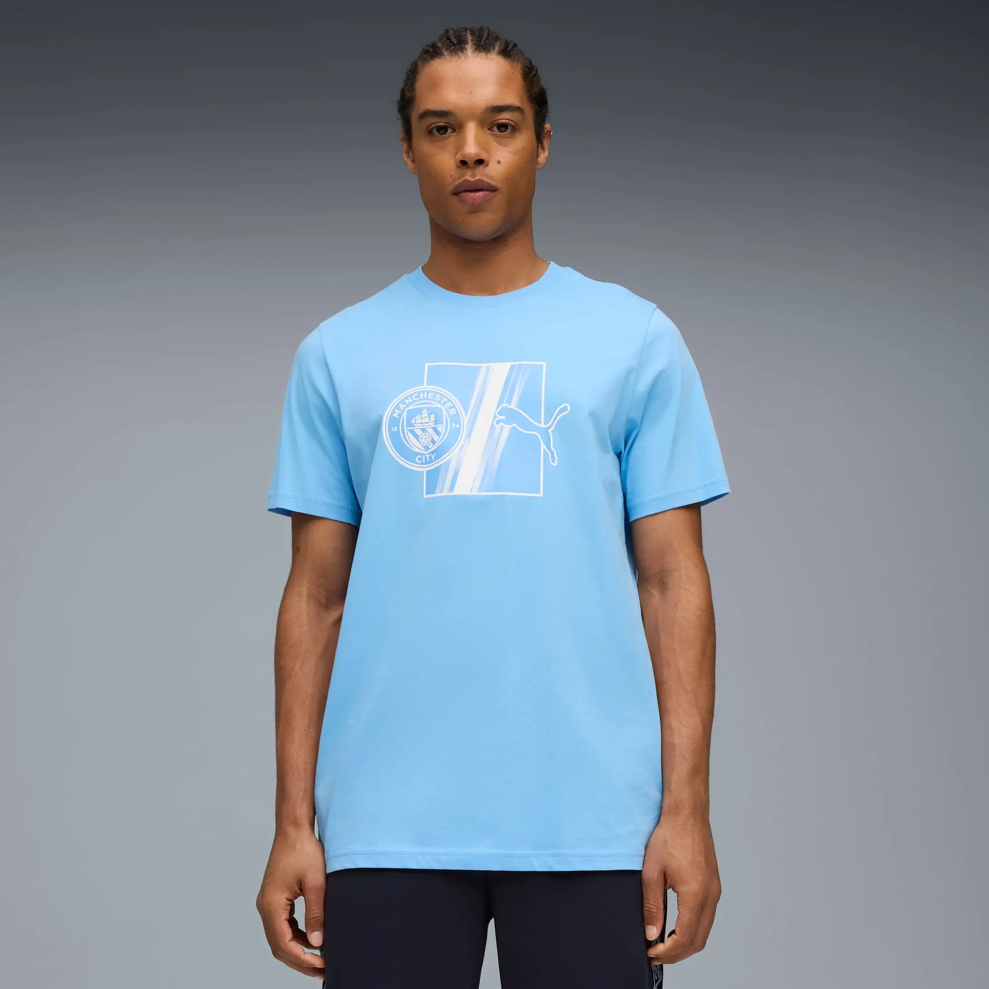 PUMA Manchester City Ftblculture T-Shirt Men, Light Blue/White, size 3XL