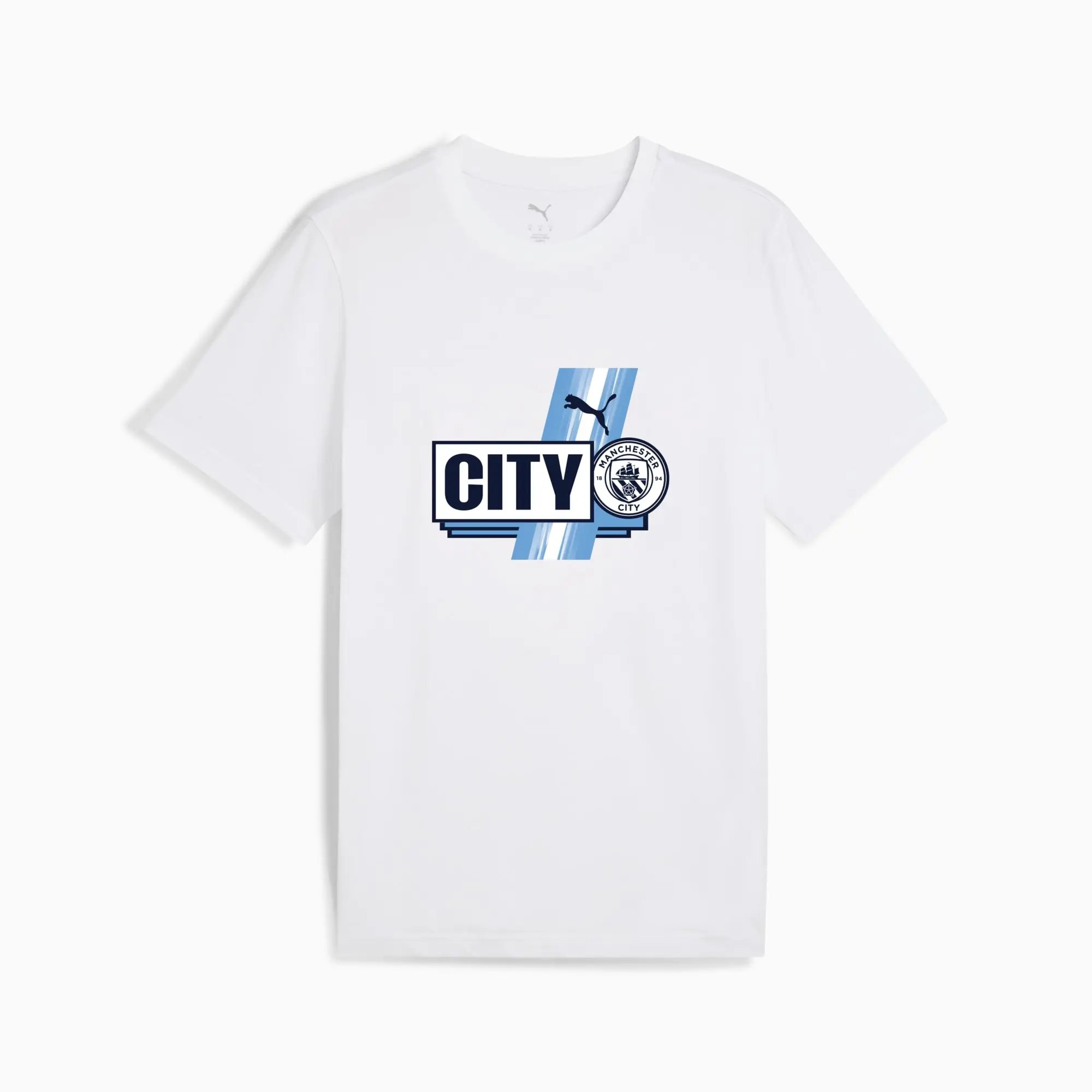 PUMA Manchester City Ftblculture T-Shirt Men, White/Light Blue, size 3XL
