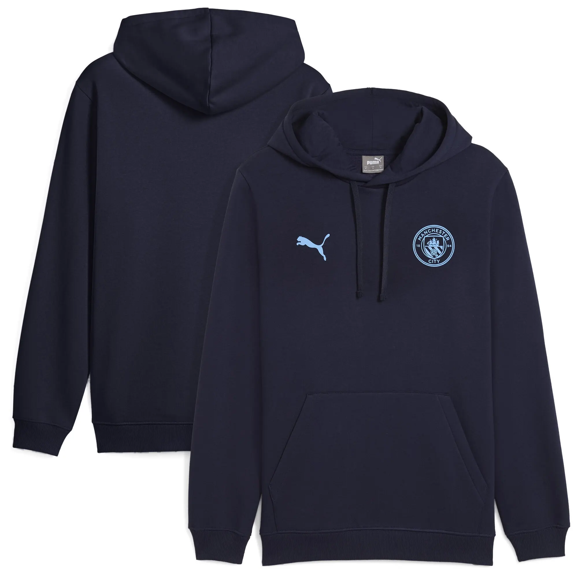 PUMA Manchester City Ftblessentials Hoodie Men, Dark Blue, size 3XL