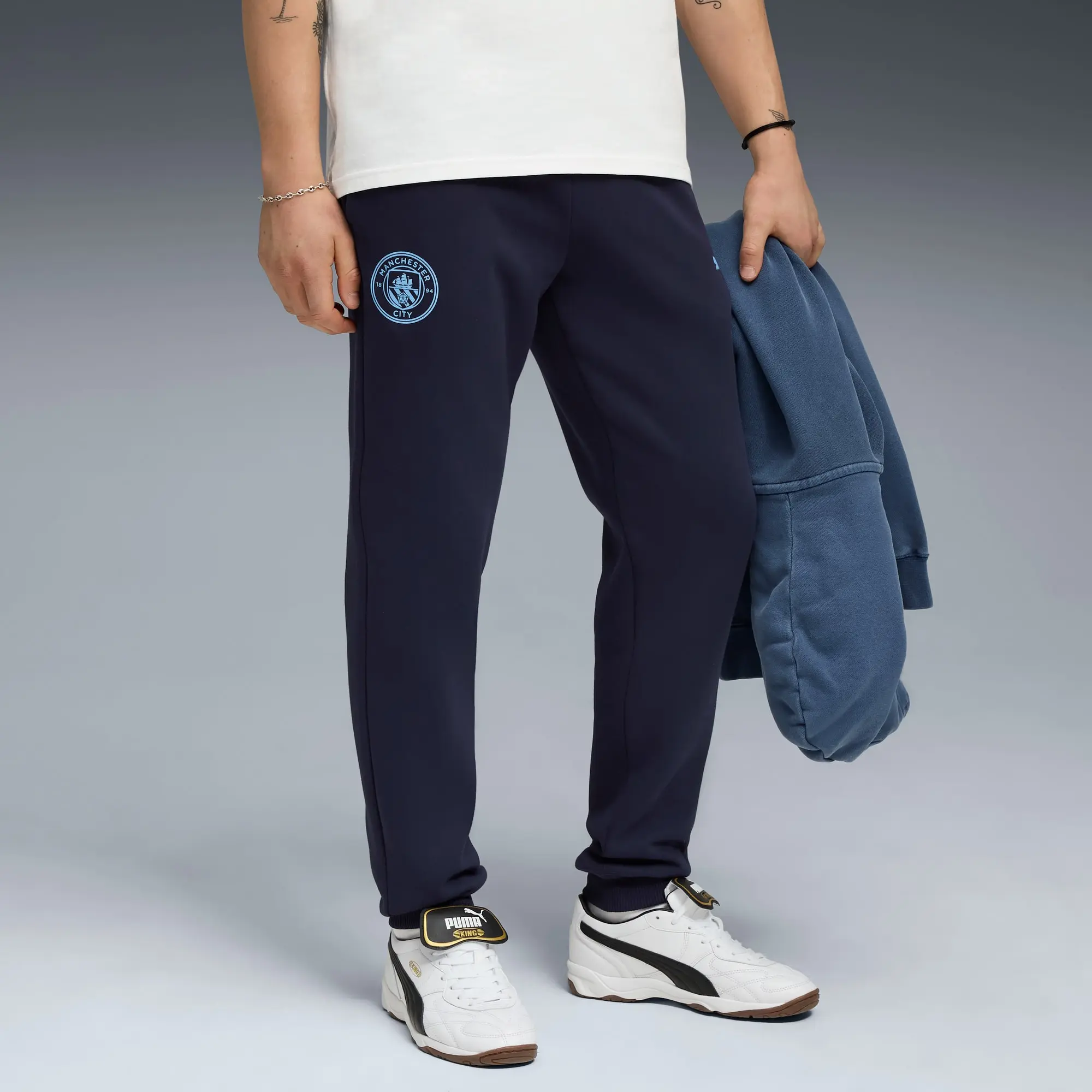 PUMA Manchester City Ftblessentials Pants Men, Dark Blue, size 3XL