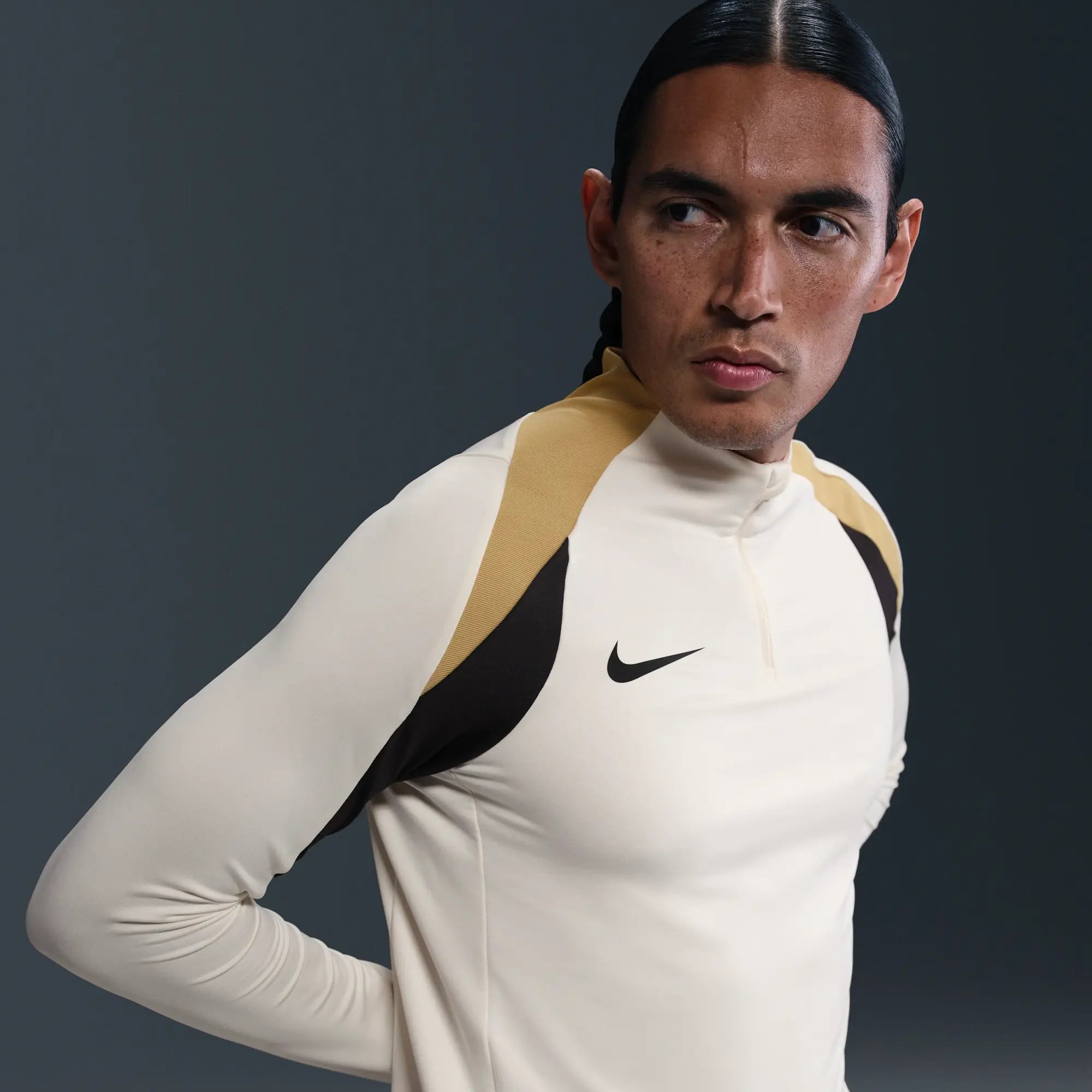 Nike Strike Men's Dri-FIT Football 1/2-Zip Drill Top - Brown - Polyester/Elastane