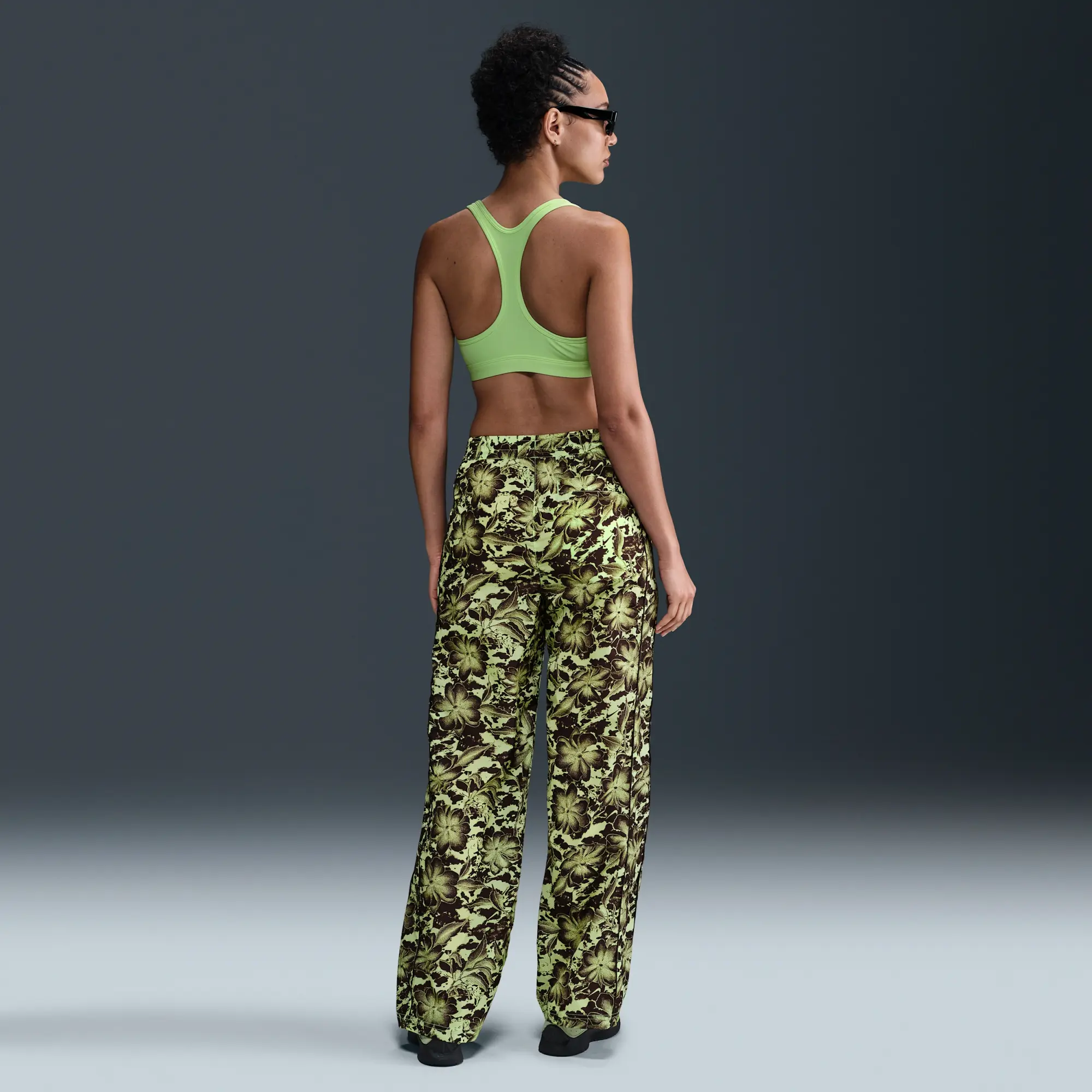 Nike Sportswear Windrunner Women's UV Protection Mid-Rise Woven Printed Trousers - Yellow - Nylon