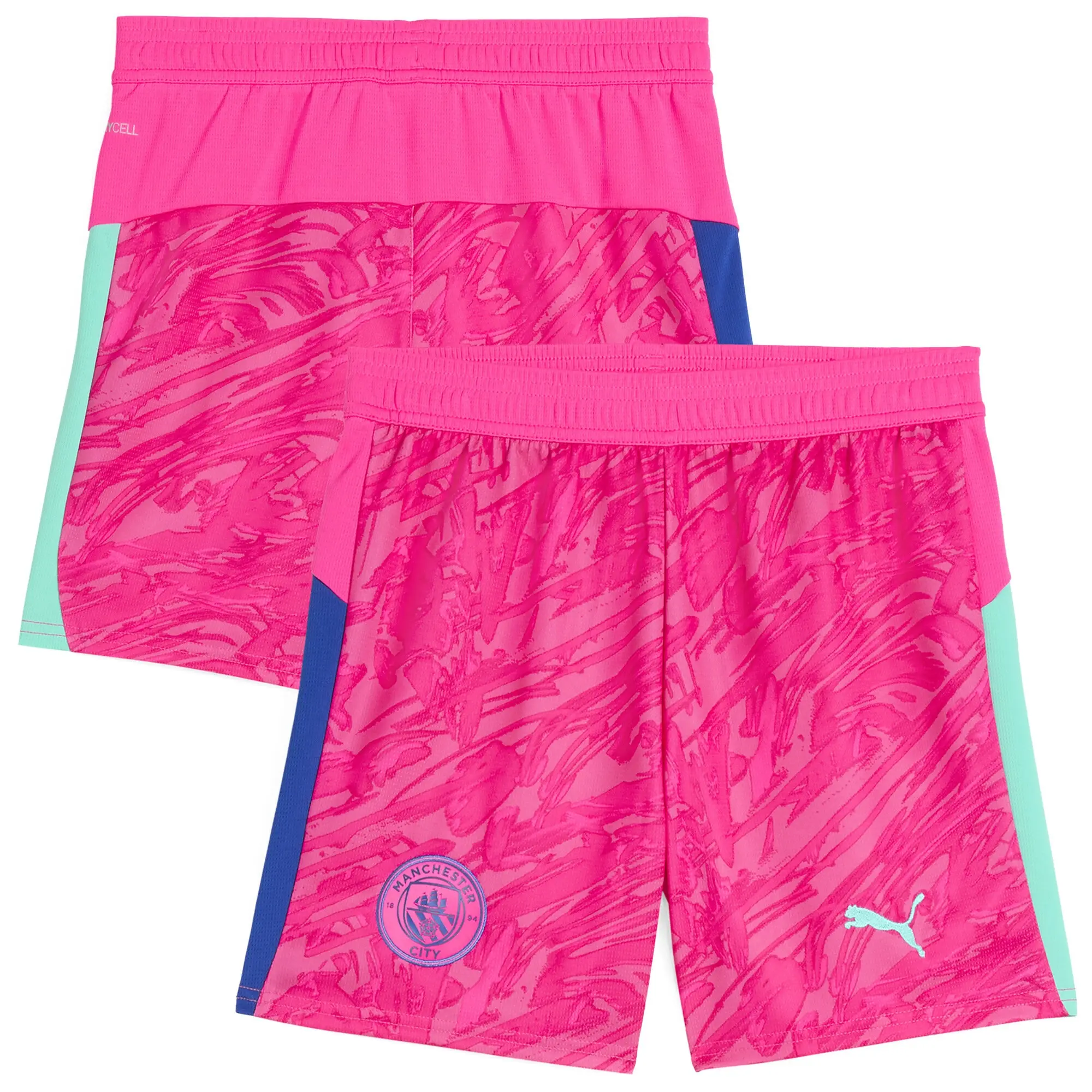 PUMA Manchester City 25/26 Goalkeeper Shorts Youth, Pink Pes/Aquatic