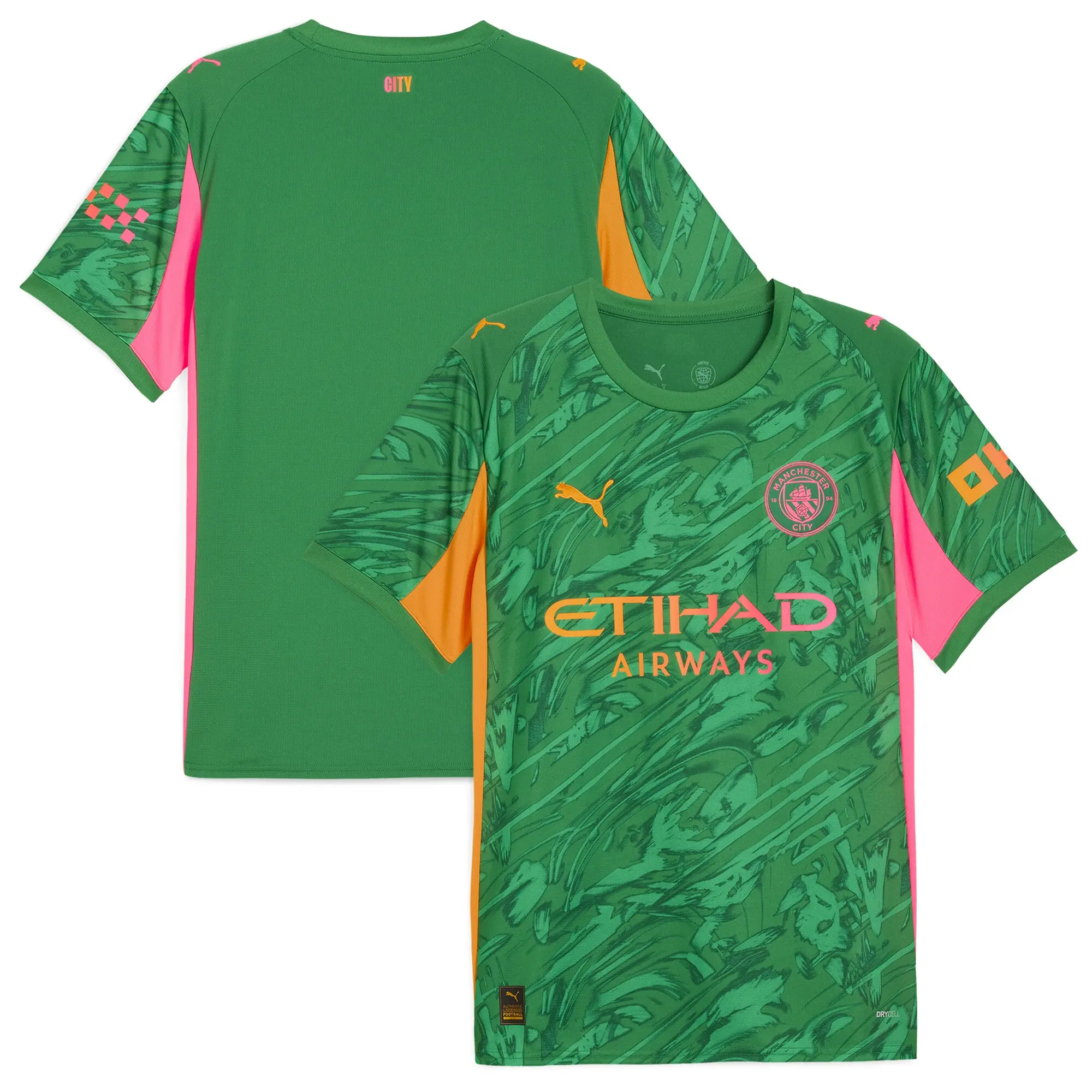 PUMA Manchester City 25/26 Goalkeeper Jersey Men, Archive Green/Heat Fire