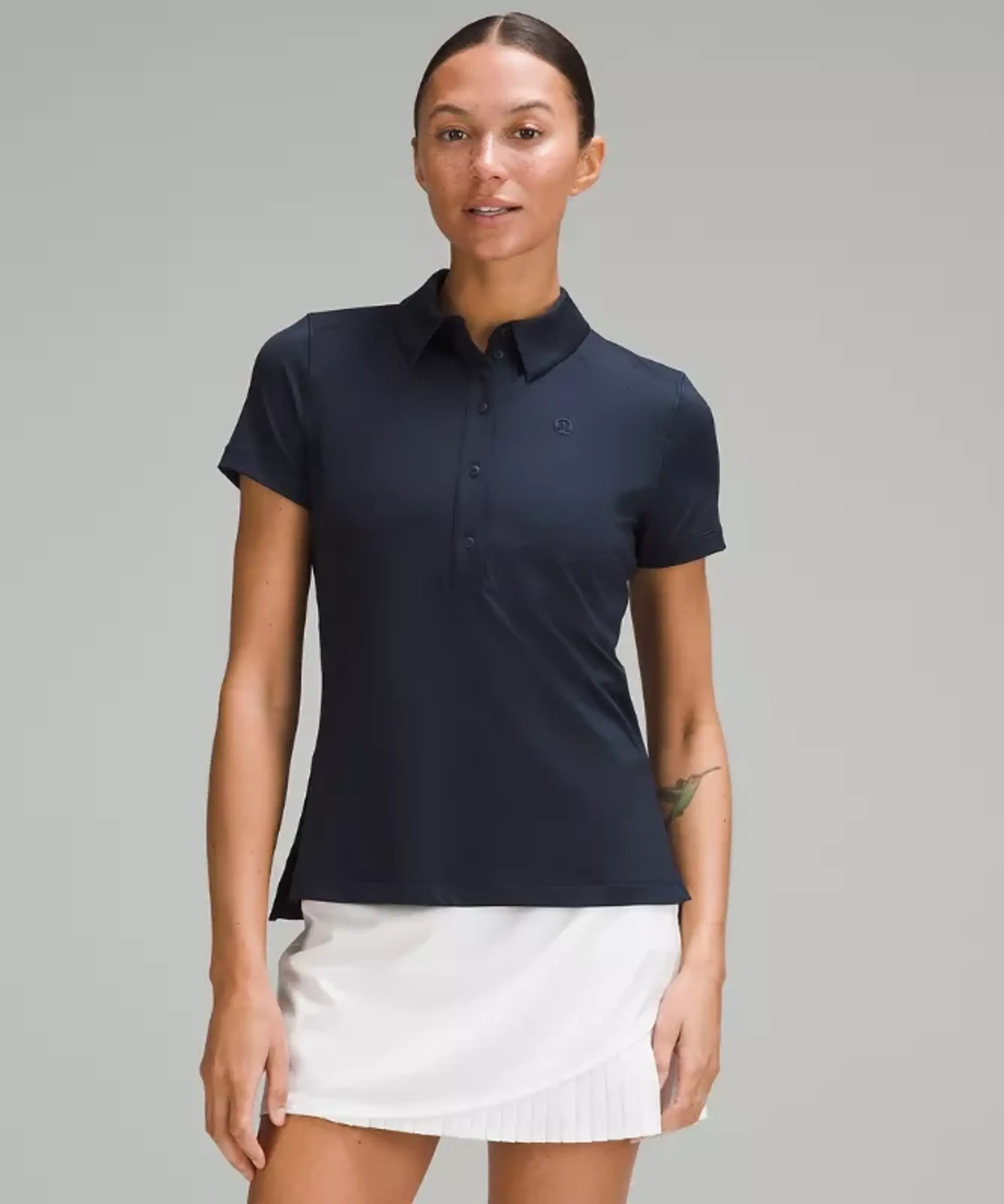 lululemon – Women's Quick-Dry Short-Sleeve Polo Shirt Straight Hem – Color Blue – Size 0