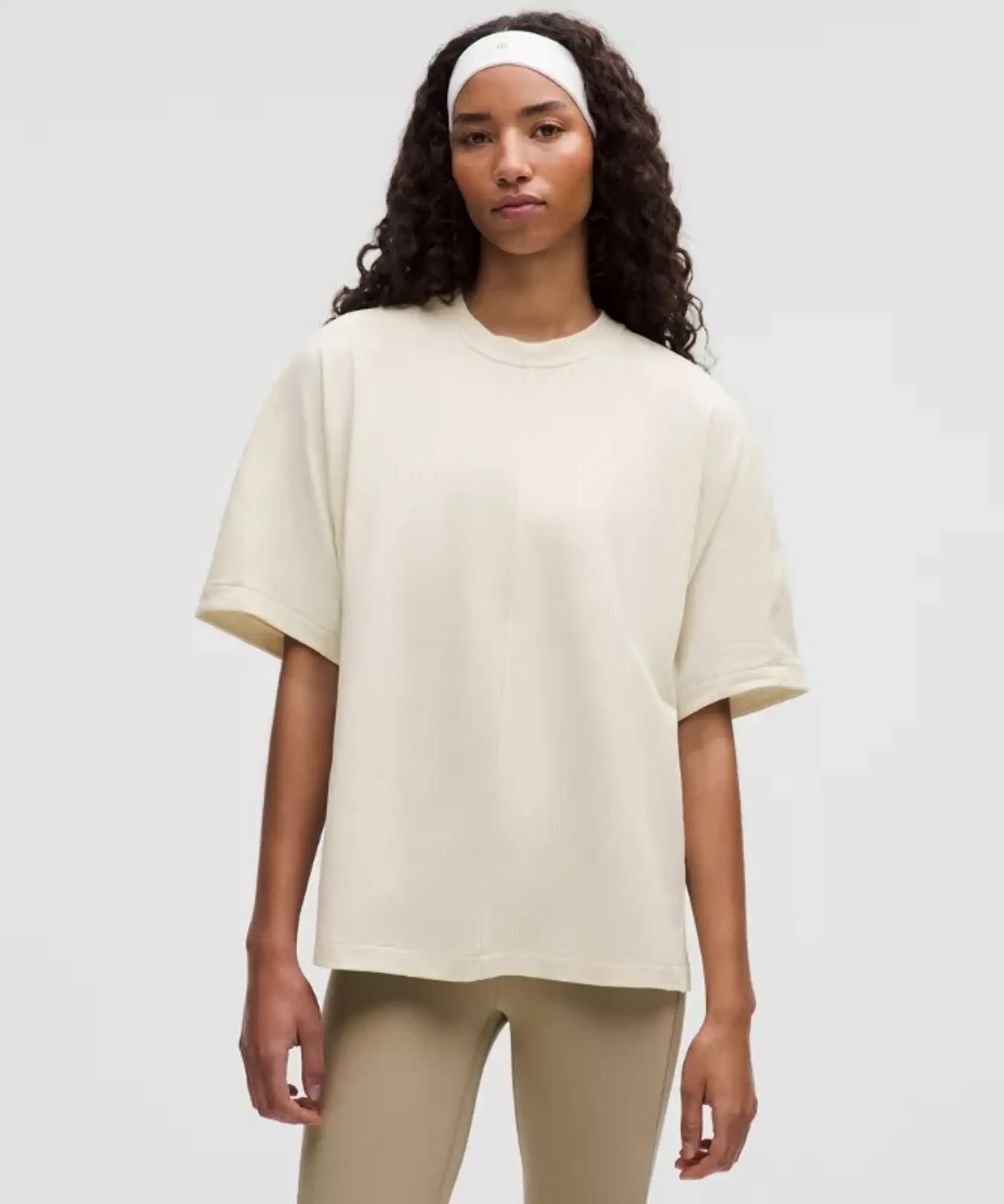 lululemon – Women's Jersey Oversized Stitch-Detail T-Shirt – Color White – Size L